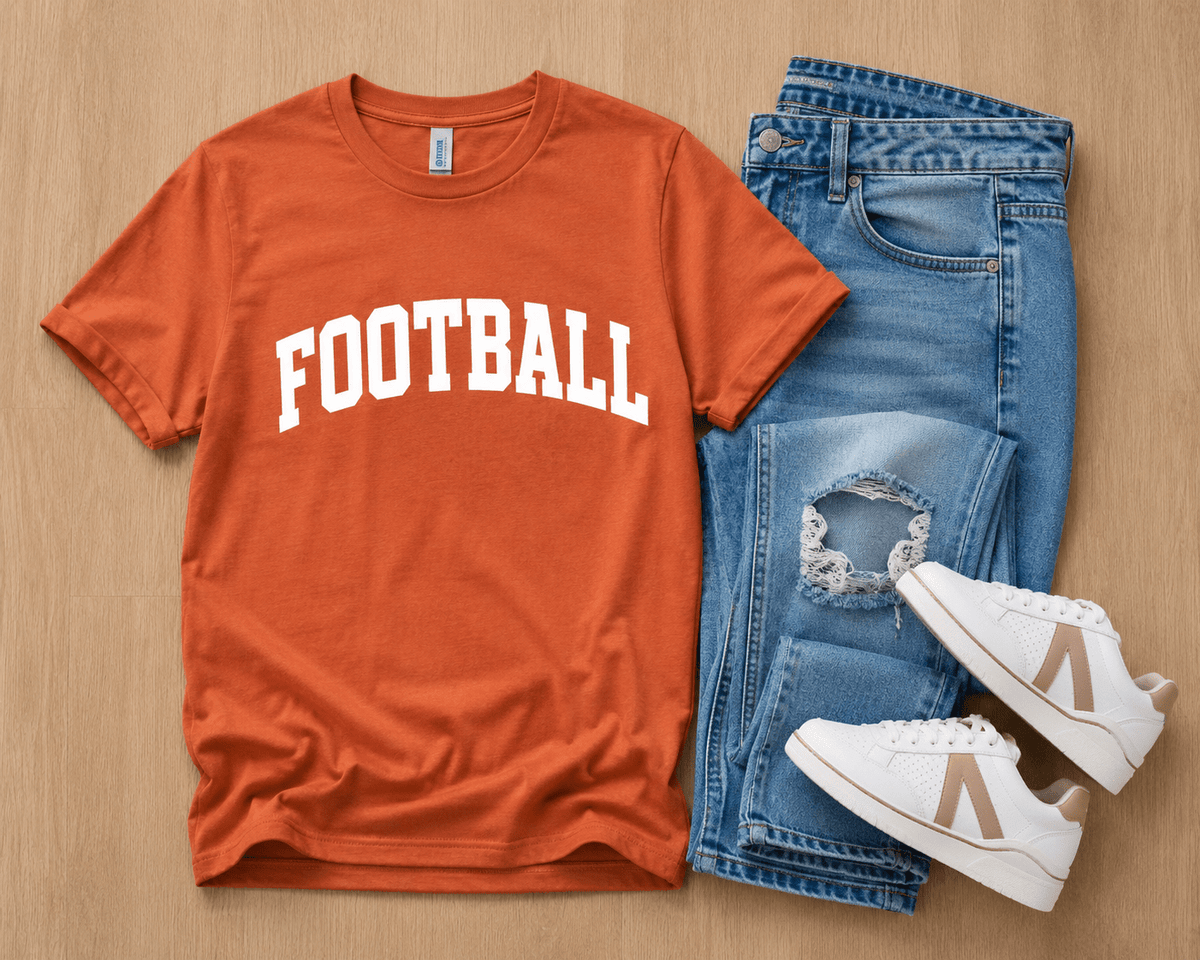 Football arch heavyweight tee football Lane seven heavyweight tee XS Copper orange 