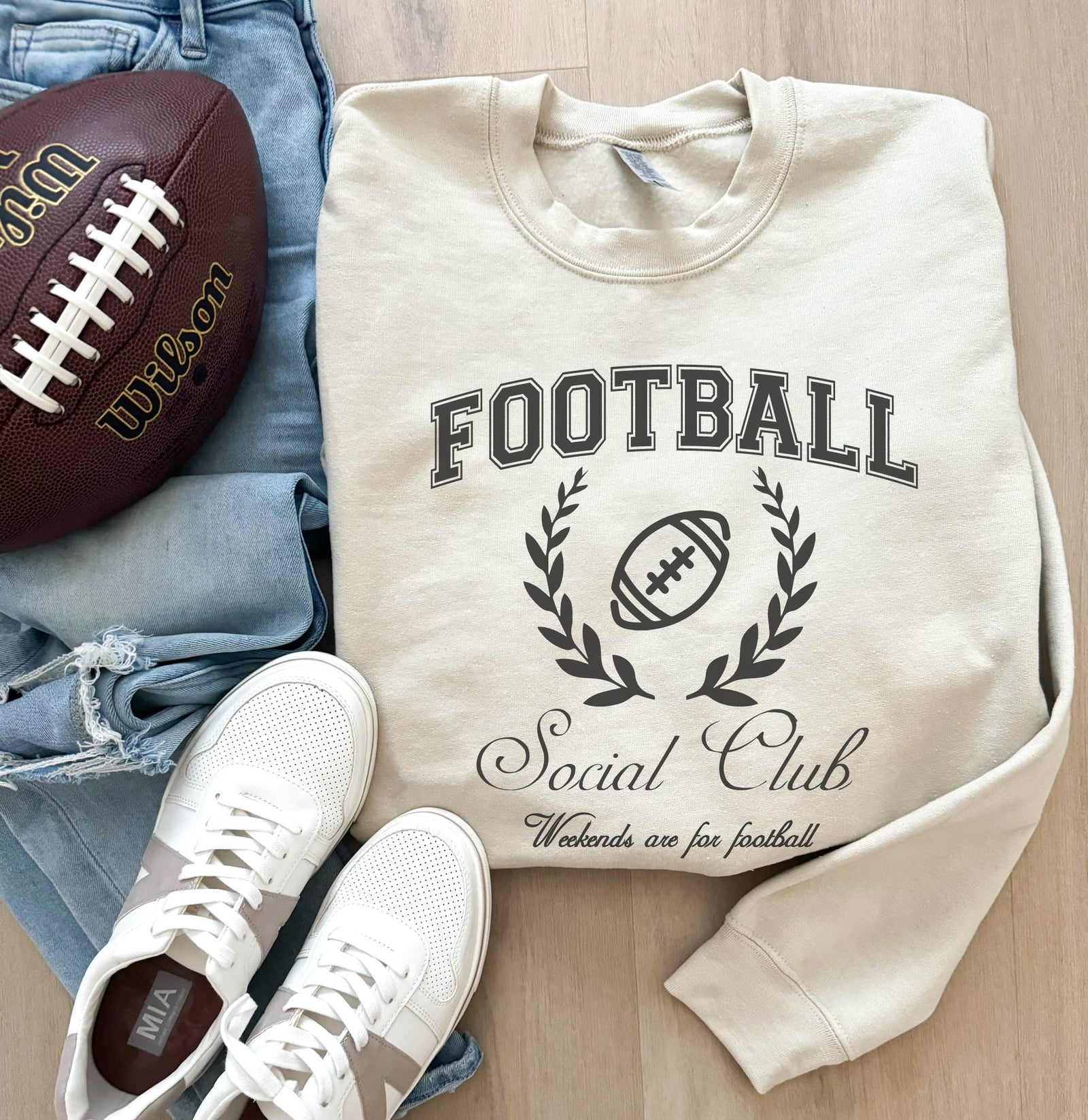 Football social club basic sweatshirt words Gildan 18000 sweatshirt 