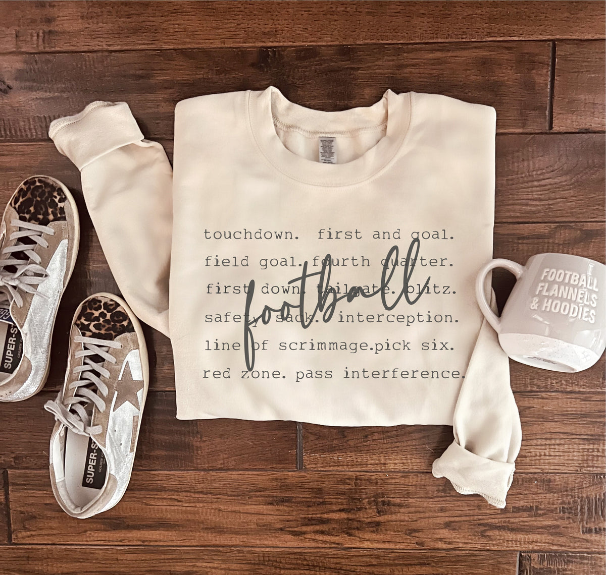 Football words sweatshirt words Gildan 18000 sweatshirt 