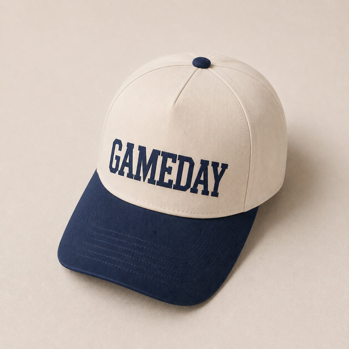Gameday two toned hat football Otto 5 panel ball cap Natural/Navy 