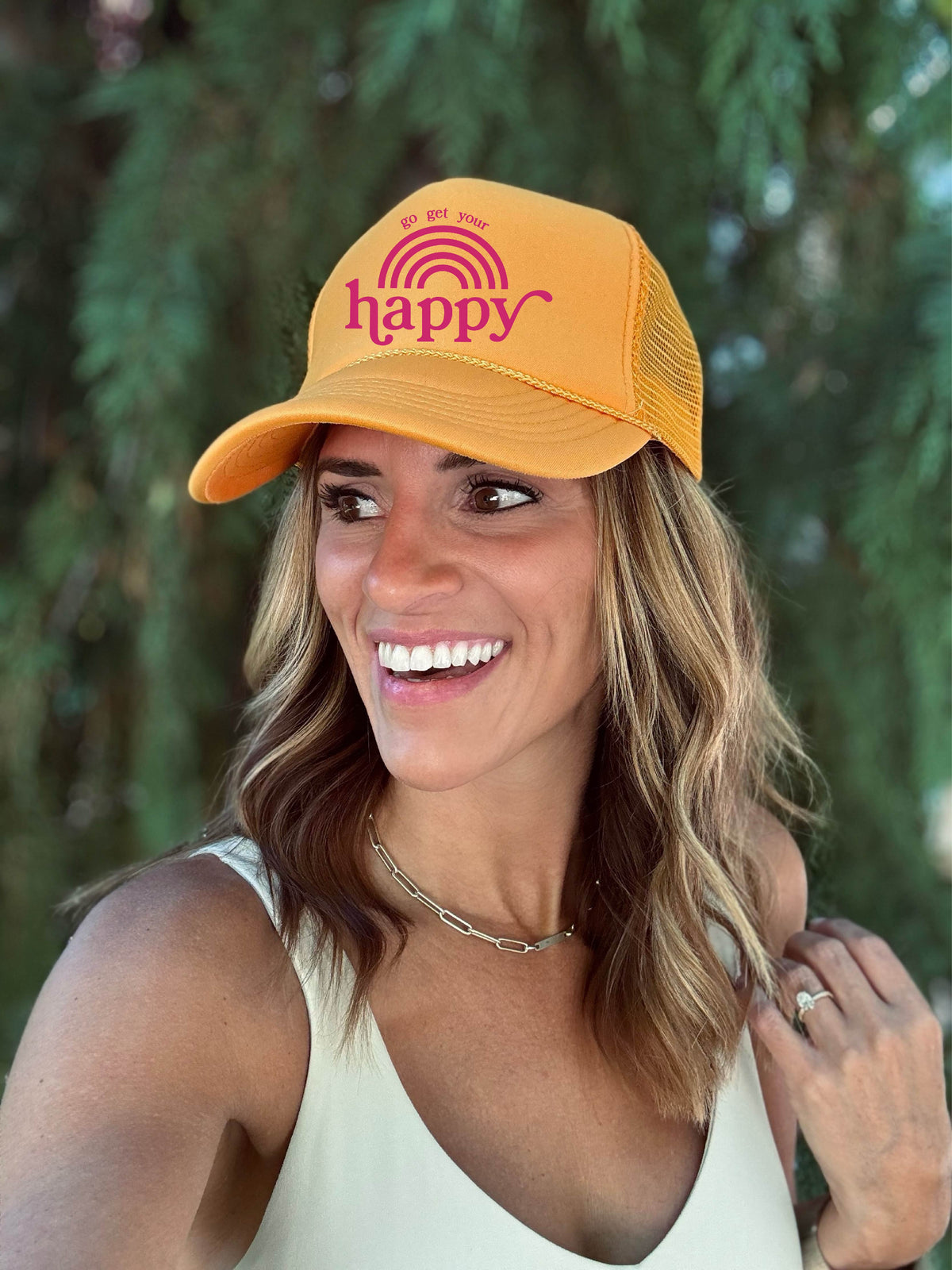 Go get your happy foam trucker hat Hat Buck wholesale foam trucker 