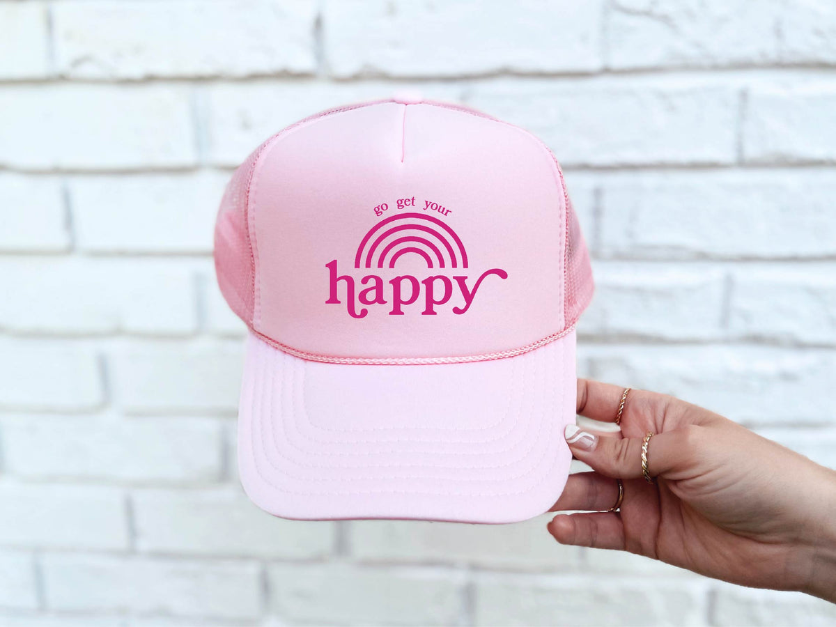 Go get your happy foam trucker hat Hat Buck wholesale foam trucker 