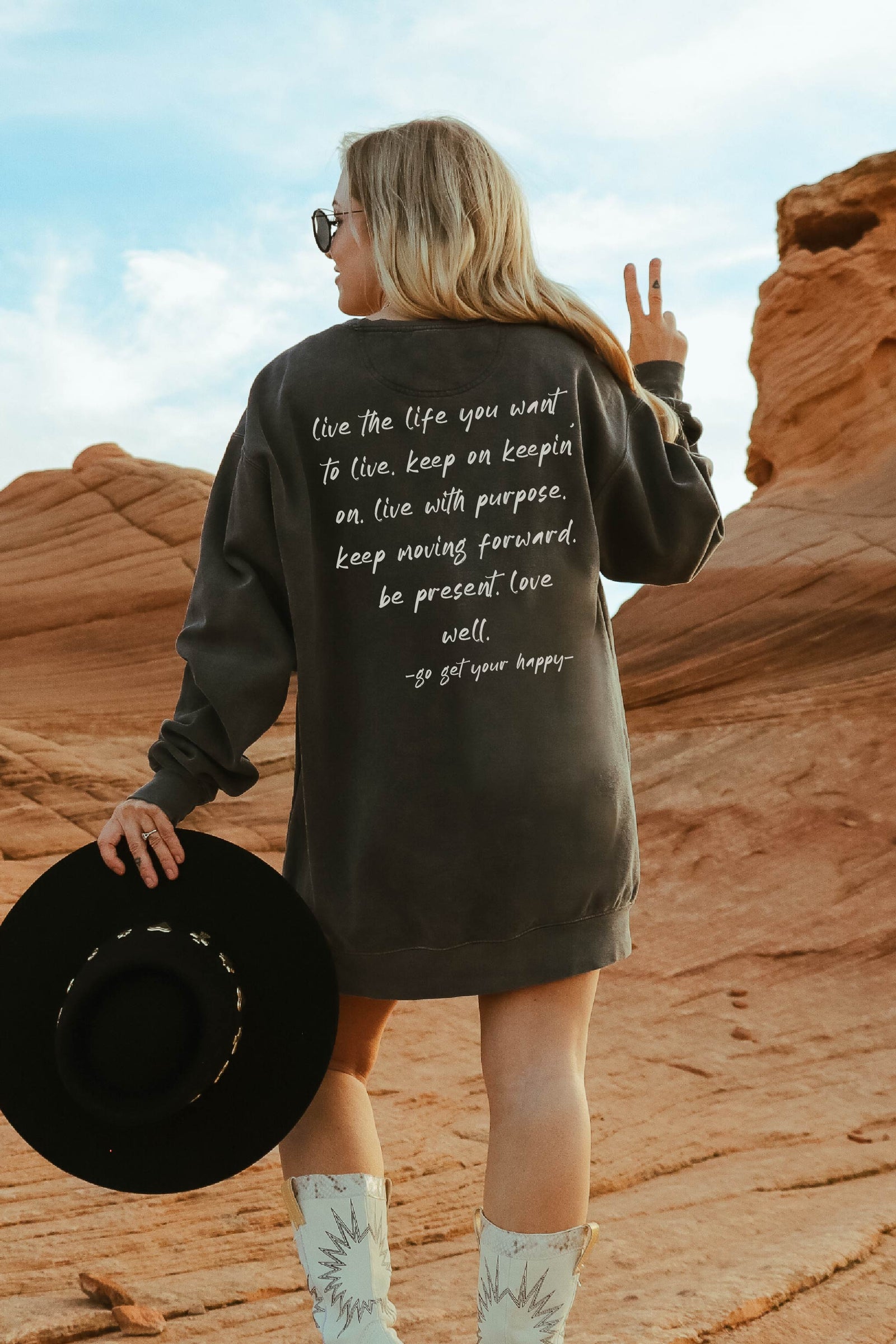 Go get your happy handwritten letter comfort colors sweatshirt Go get your happy Comfort Colors 