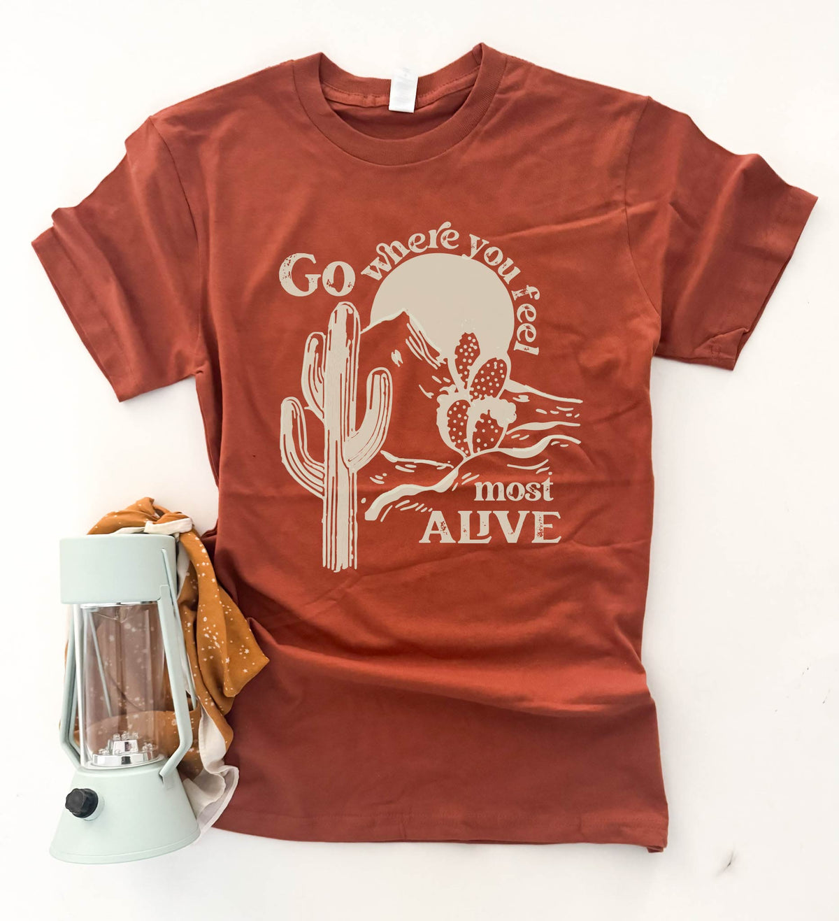 Go where you feel most alive desert heavyweight tee Adventure Lane seven heavyweight tee sage 