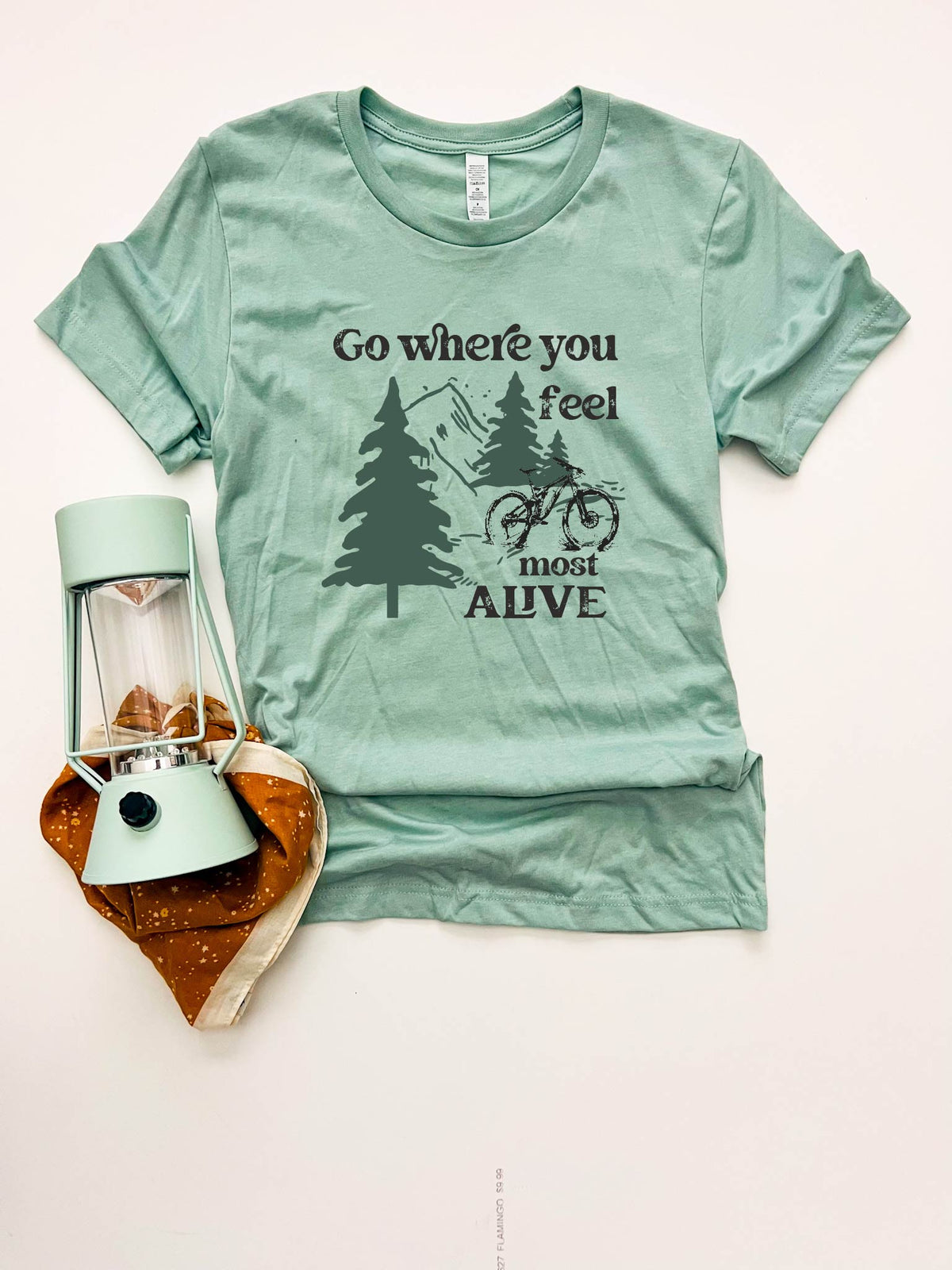 Go where you feel most alive heavyweight tee. Adventure Lane seven heavyweight tee sage 