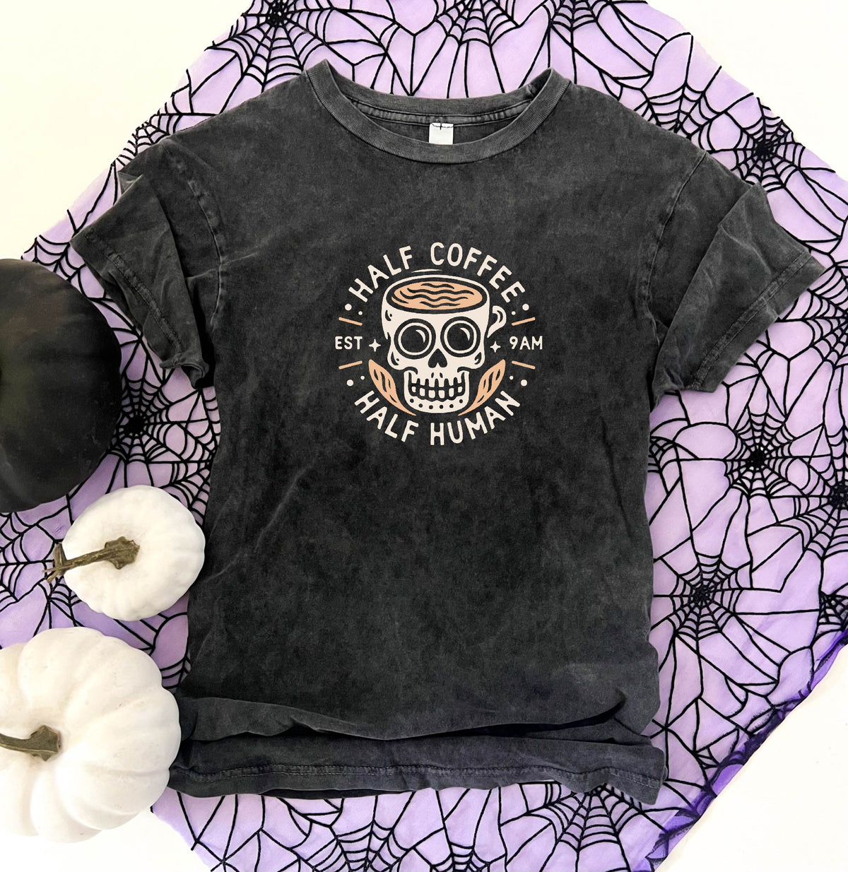 Half Coffee Half Human vintage wash tee Fall tee Lane Seven Vintage Zinc 