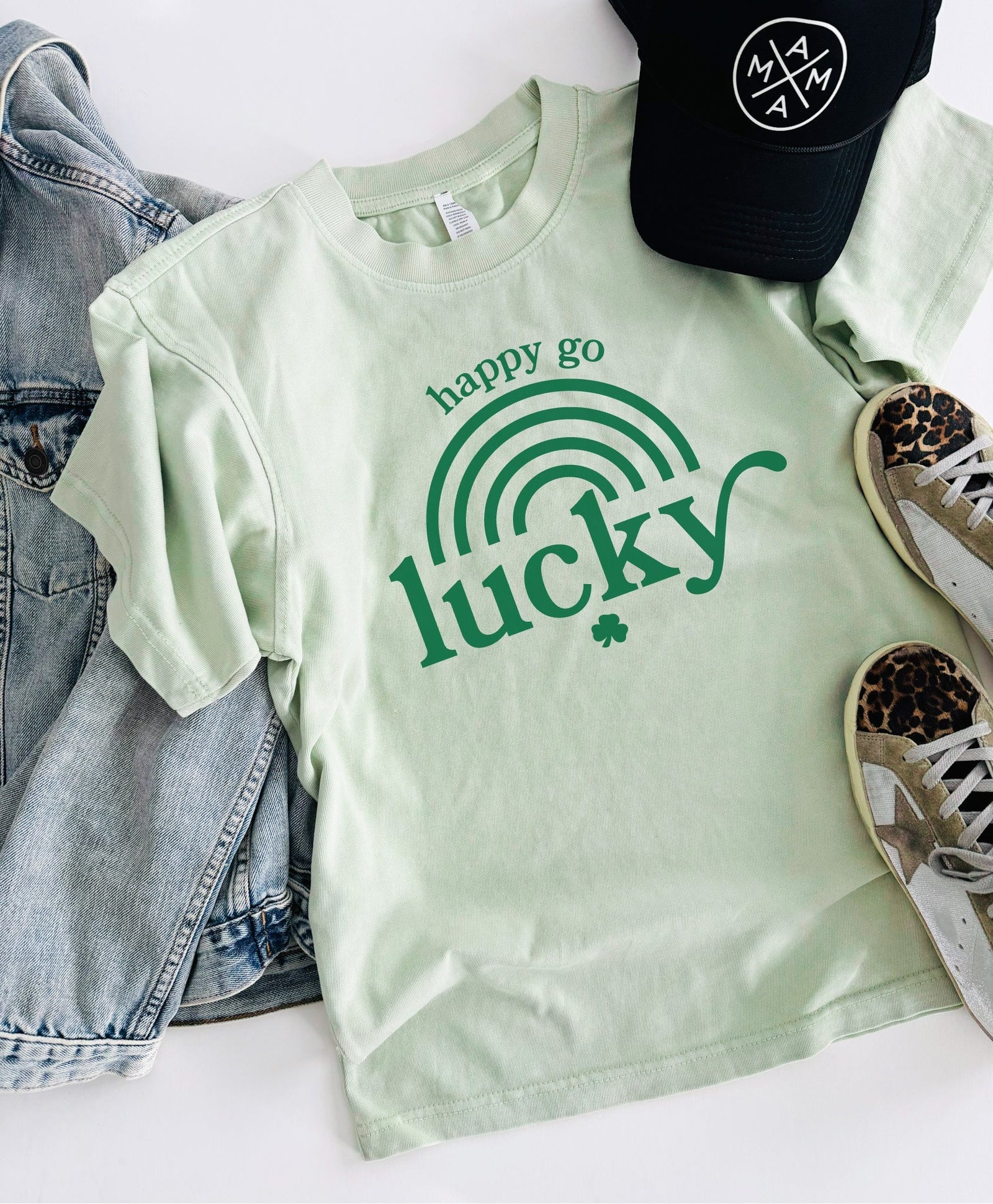 Happy go lucky urban tee Short sleeve St patty day tee Lane seven urban tee 15001 
