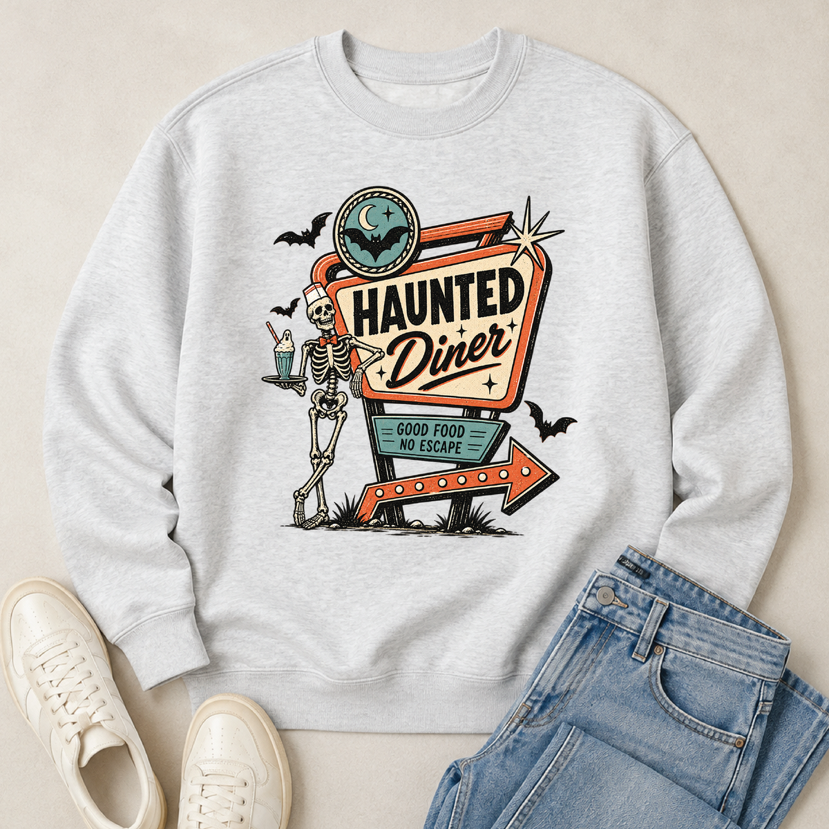 Haunted Diner Sweatshirt halloween Lane Seven 