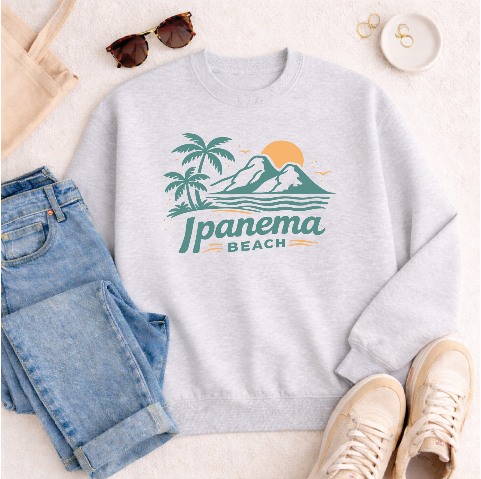 Ipanema Beach Sweatshirt Graphic Design Sweatshirt Lane Seven 