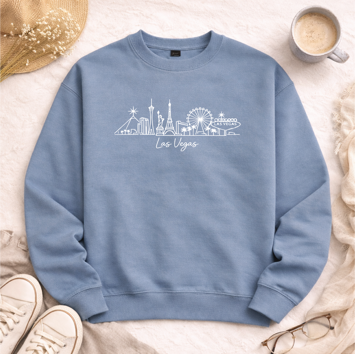 Las Vegas Skyline Sweatshirt Graphic Design Sweatshirt Gildan 