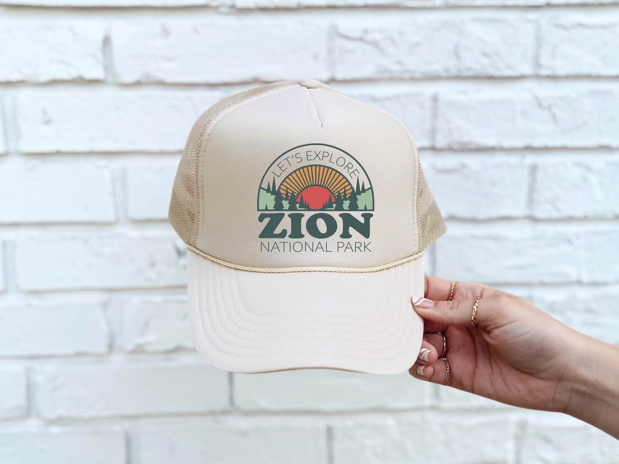 Let's Explore Zion foam trucker hat Hat Buck wholesale foam trucker 