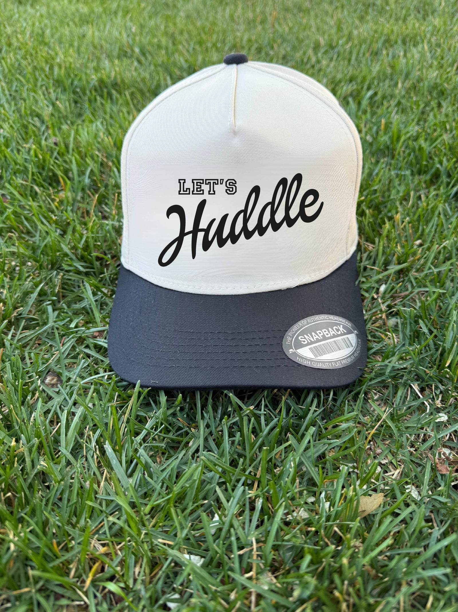 Let's Huddle two toned hat football Otto 5 panel ball cap 