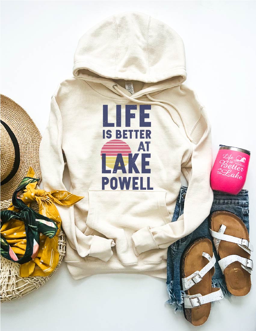 Life is better at Lake Powell fleece hoodie National park collection Lane seven fleece hoodie 