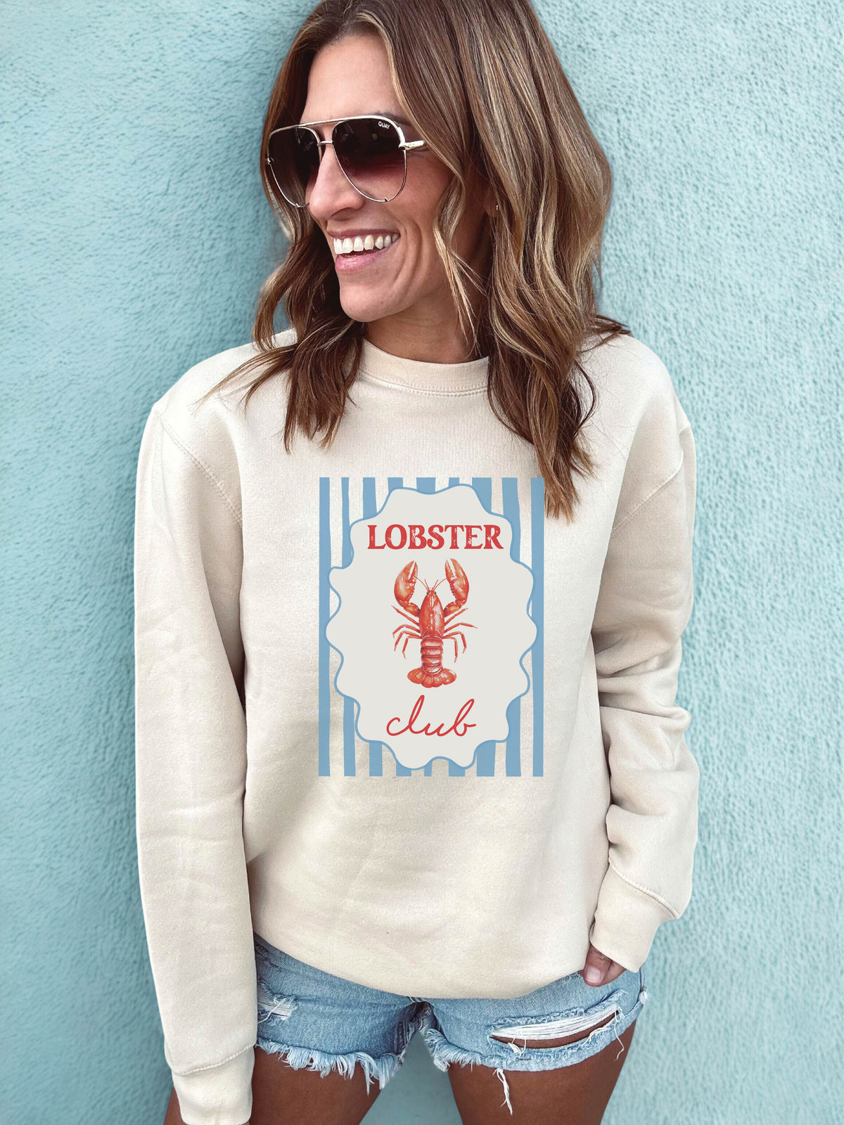 Lobster club sweatshirt Baseball Tultex fleece 340 