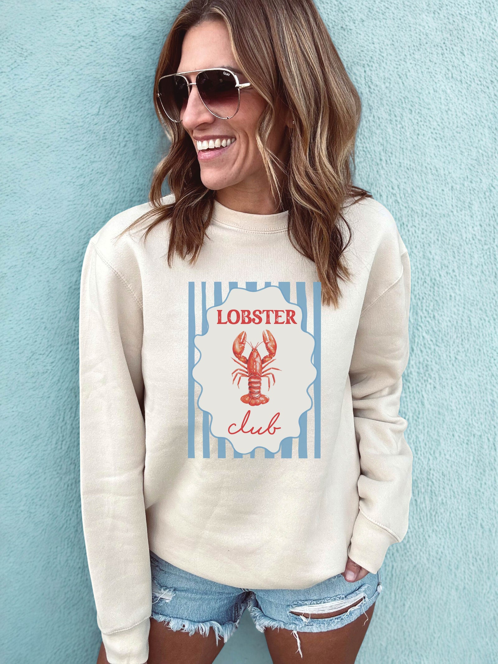 Lobster club sweatshirt Baseball Tultex fleece 340 