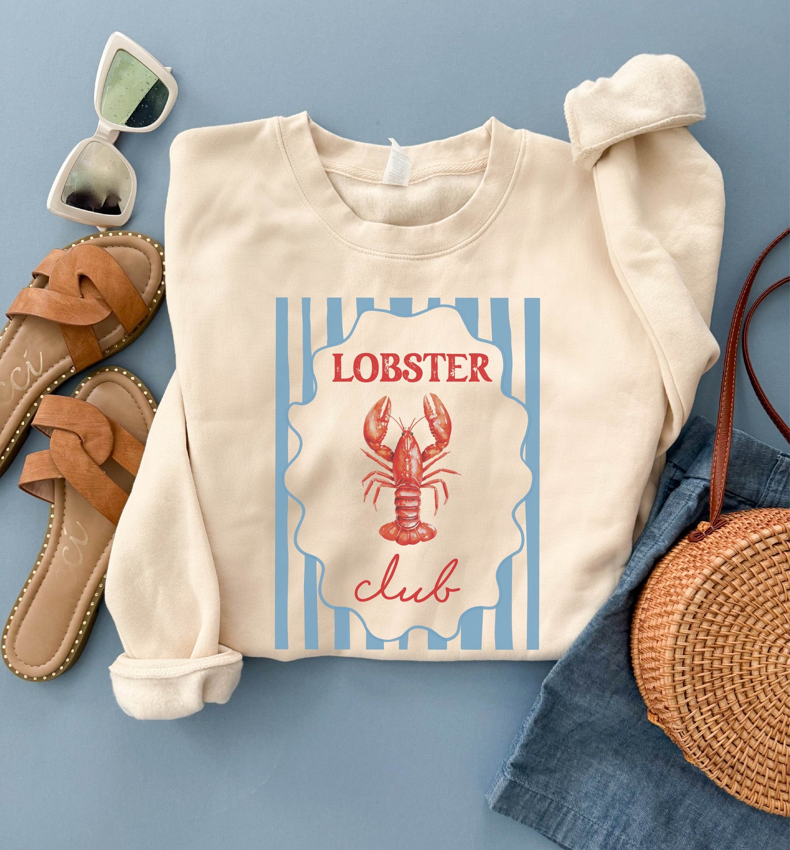Lobster club sweatshirt Baseball Tultex fleece 340 