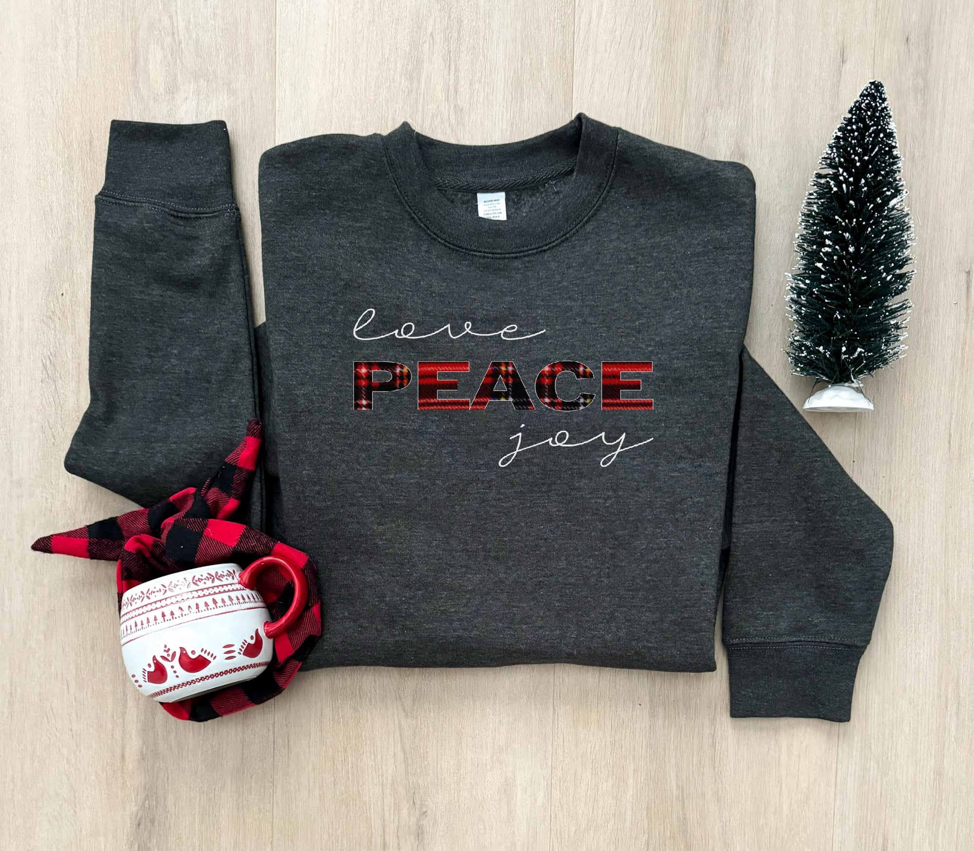 Love peace joy sweatshirt Holiday sweatshirt Lane seven and Independent trading unisex sweatshirt 