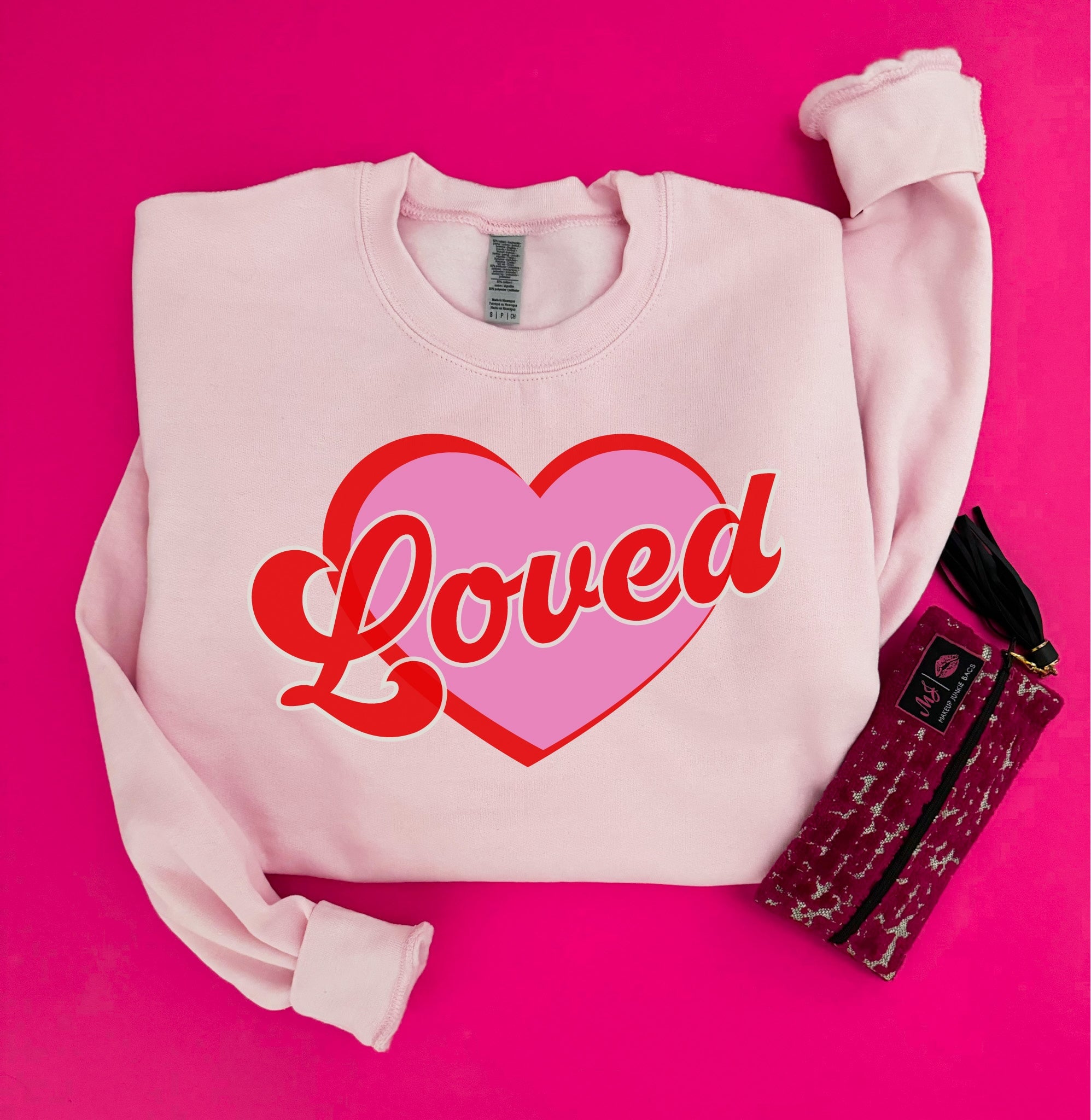 Loved basic sweatshirt Valentines Gildan 18000 sweatshirt 