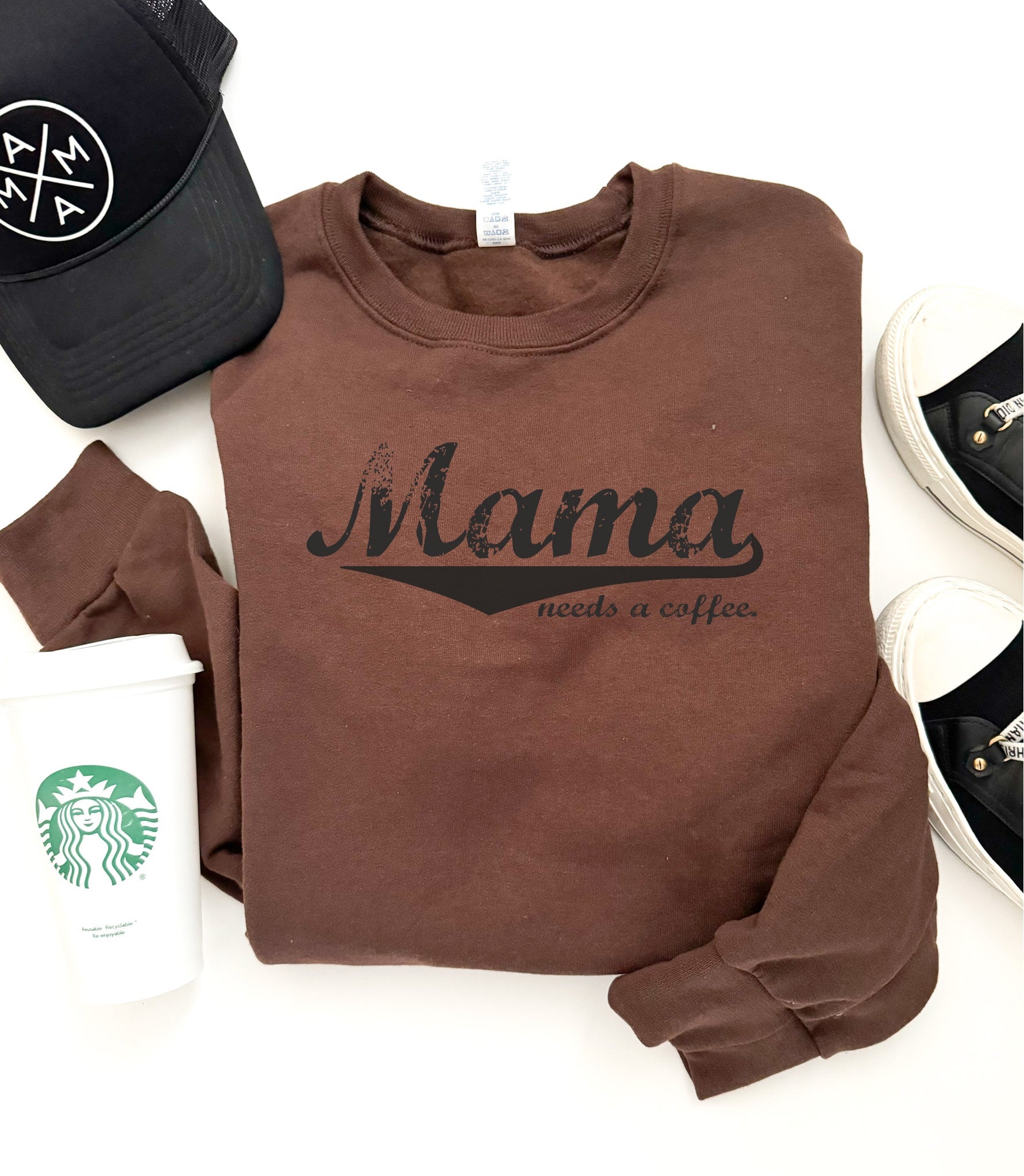 Mama needs a coffee basic sweatshirt Mama Jerzees 562MR 