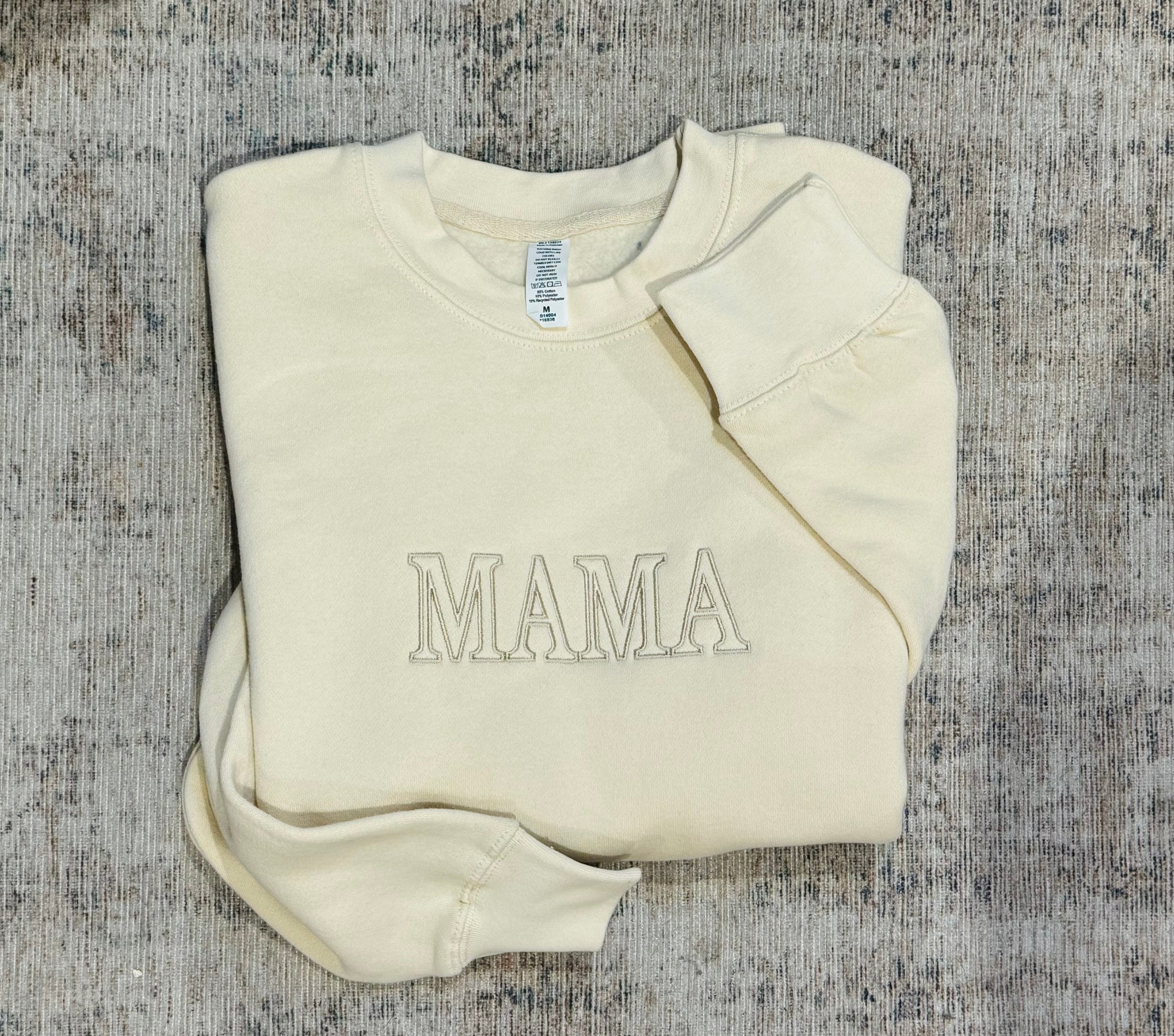 Mama outline embroidered fleece sweatshirt Mother's Day Cotton heritage fleece 