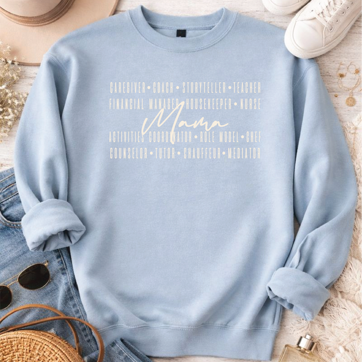 Mama Words Sweatshirt Graphic Design Sweatshirt Gildan 