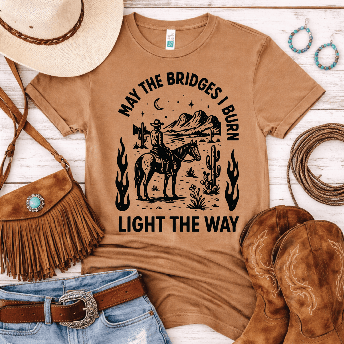 May the Bridges I Burn Light the Way Tee Lane Seven 