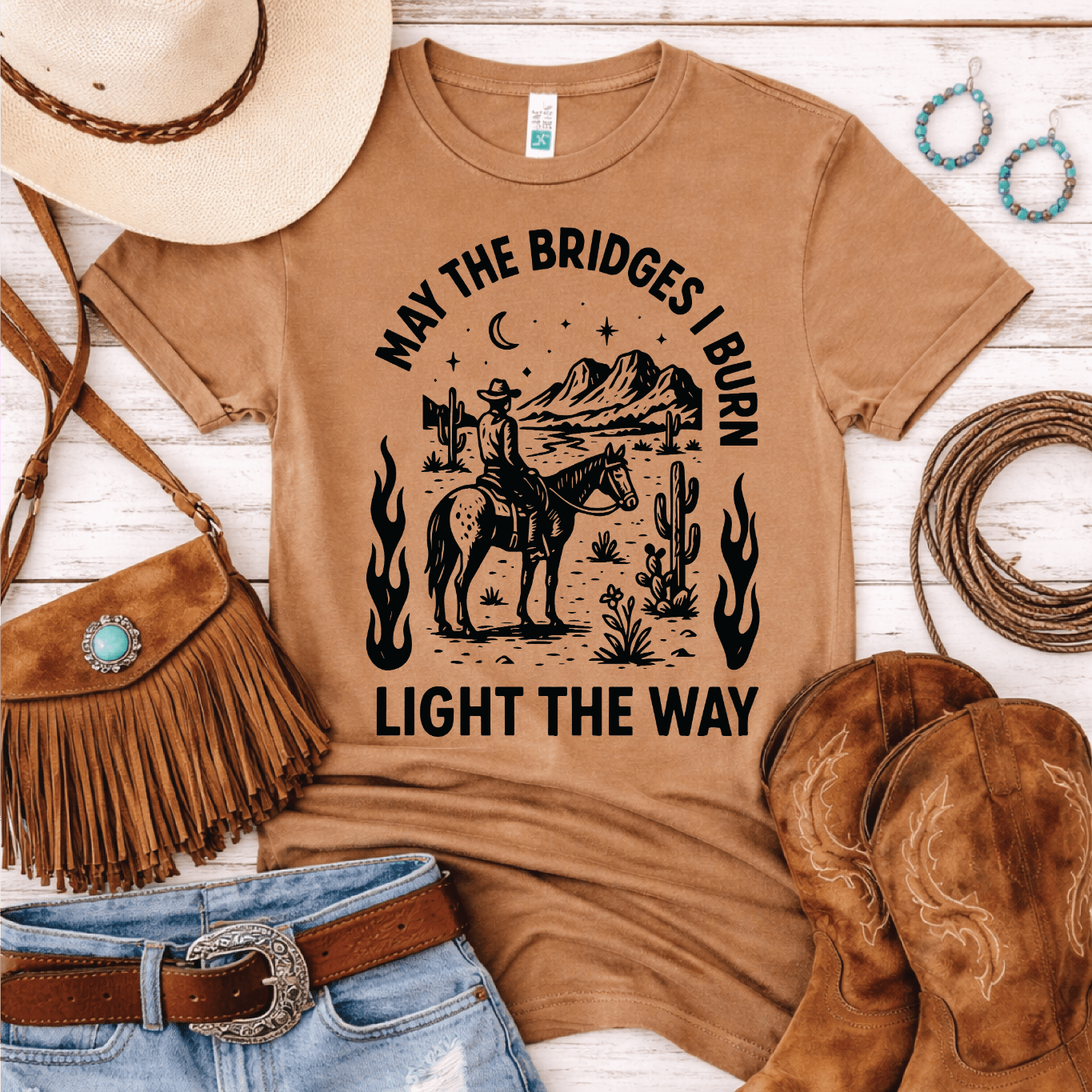May the Bridges I Burn Light the Way Tee Lane Seven 