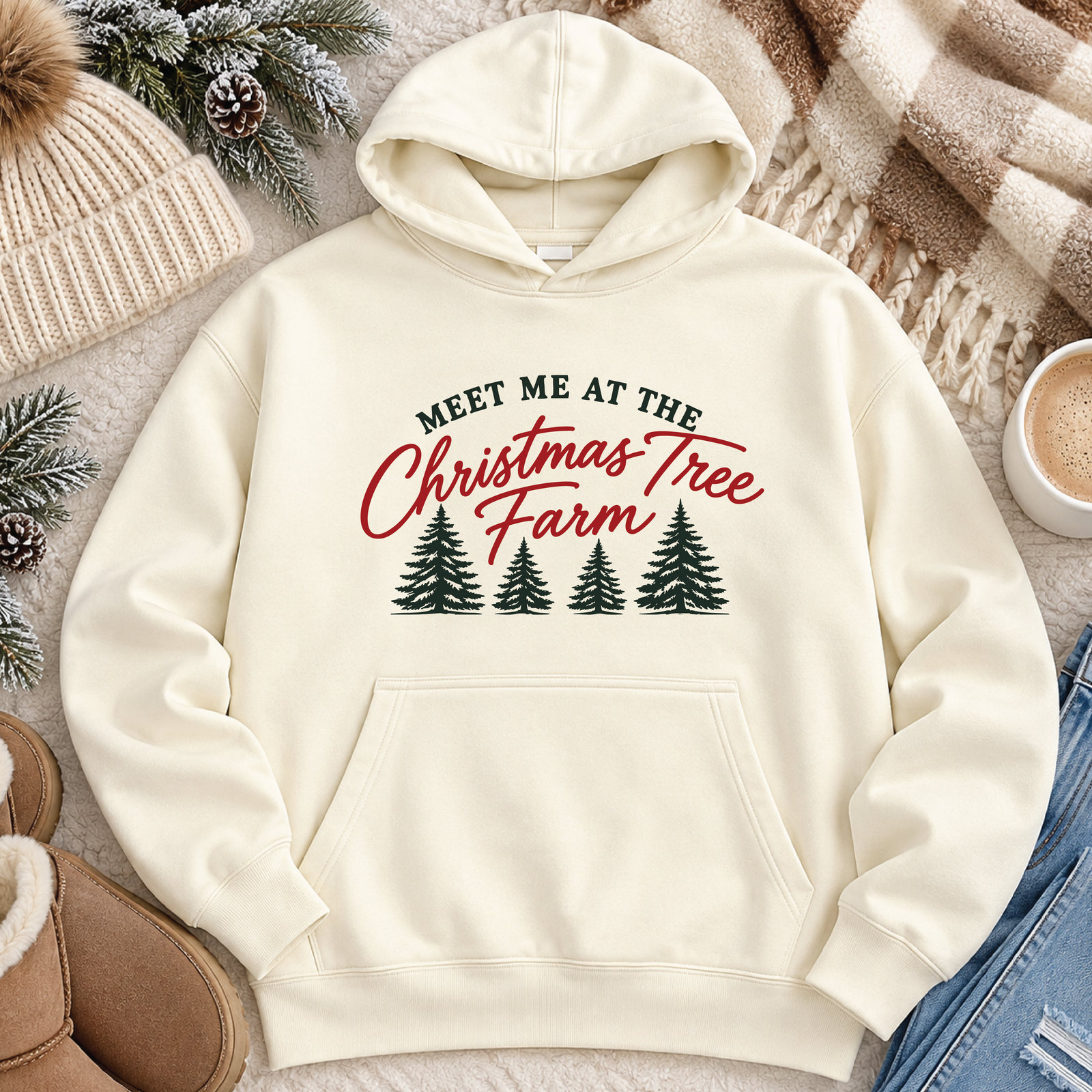 Meet me at the Christmas tree Farm Hoodie christmas Lane Seven 