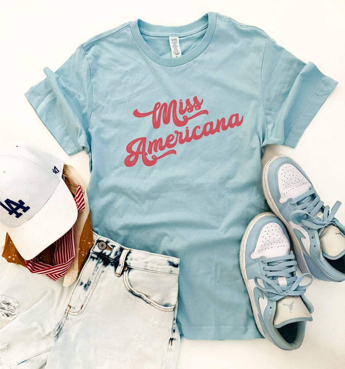 Miss Americana tee Short sleeve patriotic tee Bella Canvas 3001 natural 