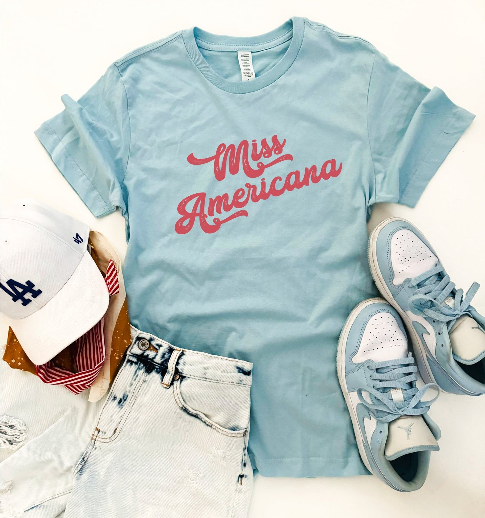 Miss Americana tee Short sleeve patriotic tee Bella Canvas 3001 natural 