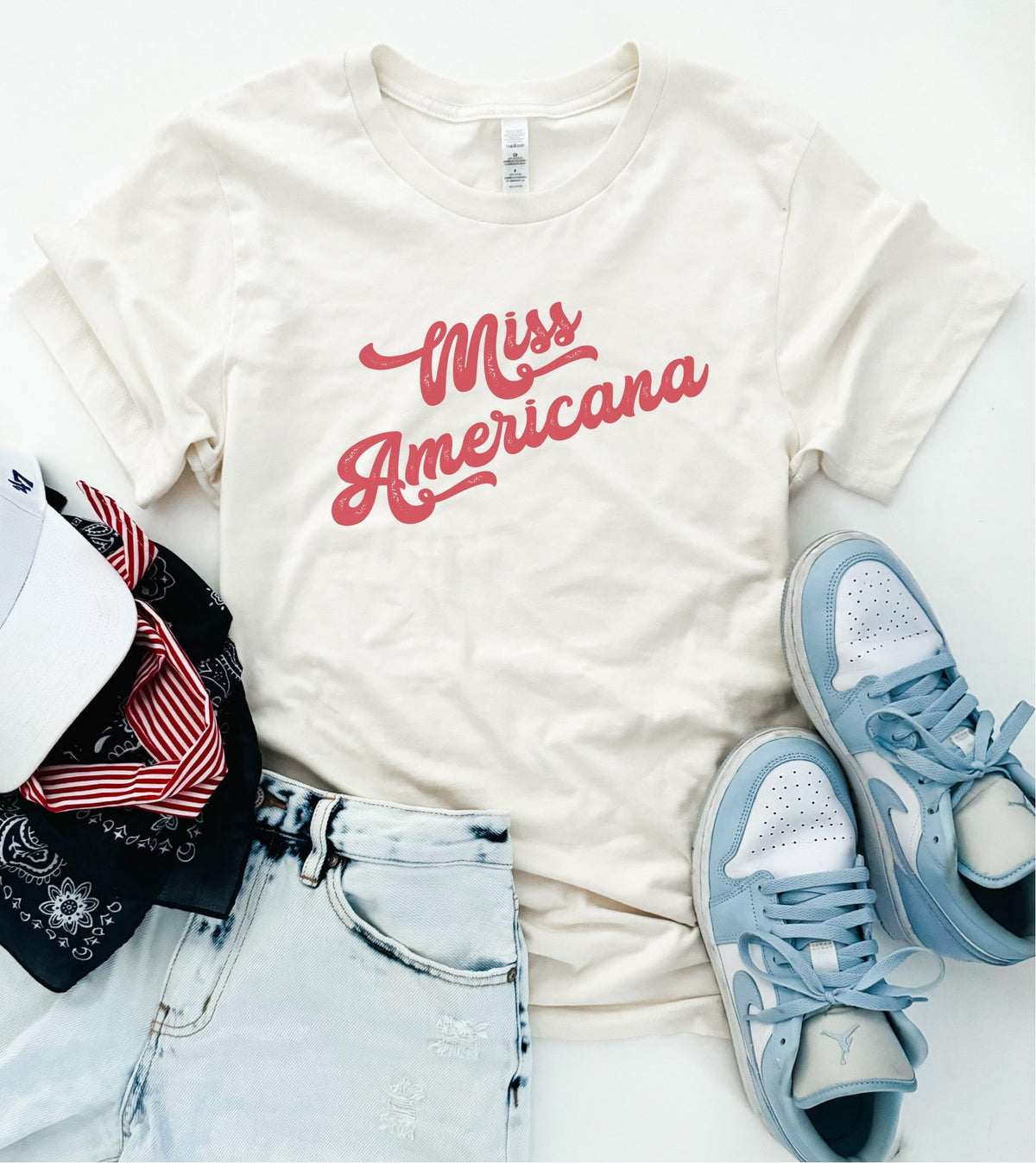 Miss Americana tee Short sleeve patriotic tee Bella Canvas 3001 natural 