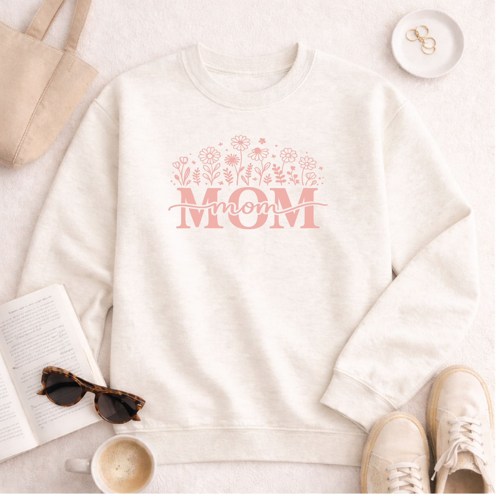 Mom Floral Sweatshirt Graphic Design Sweatshirt Lane Seven 