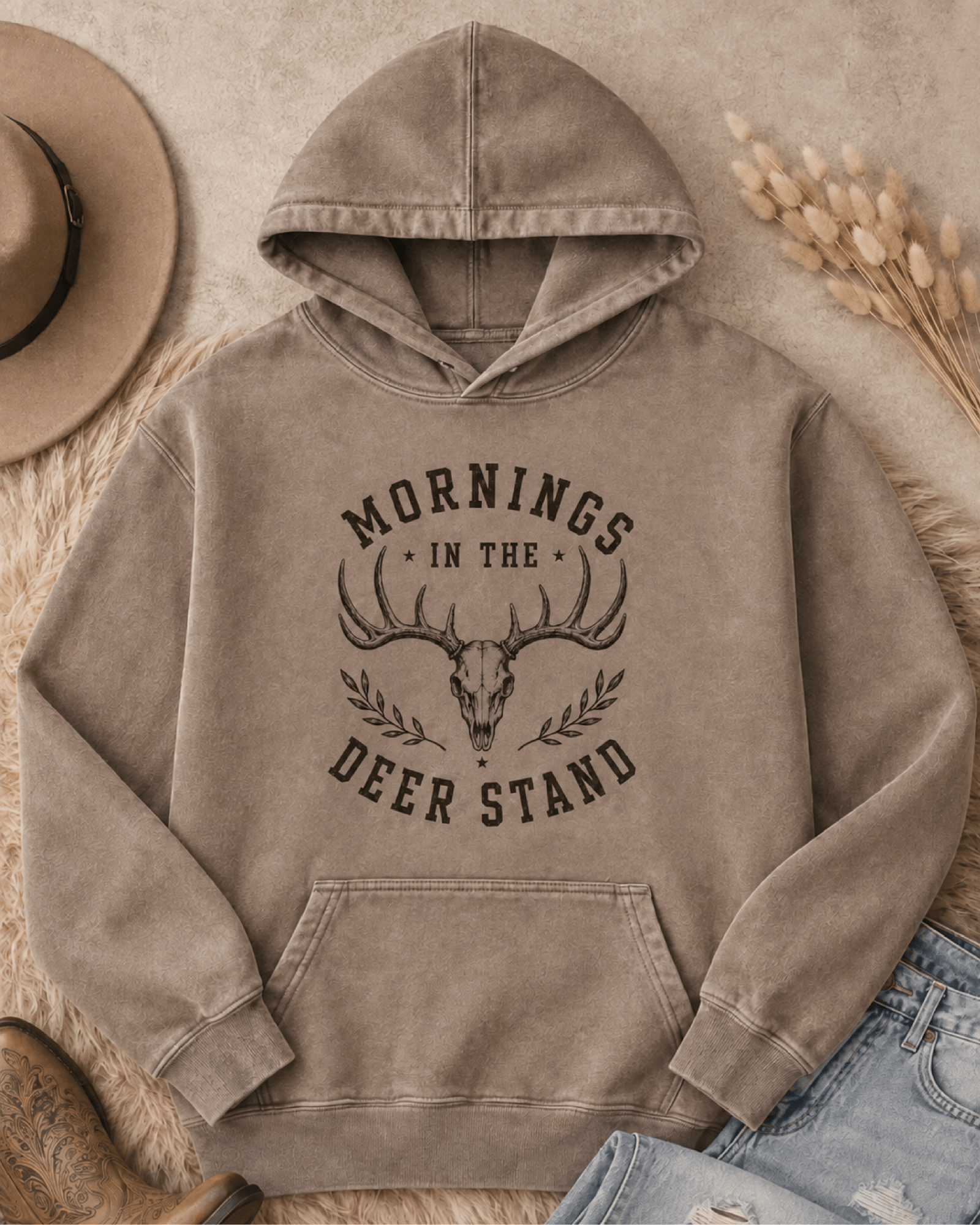Mornings in the Deer Stand Vintage Wash Hoodie camo Lane Seven vintage hoodie 