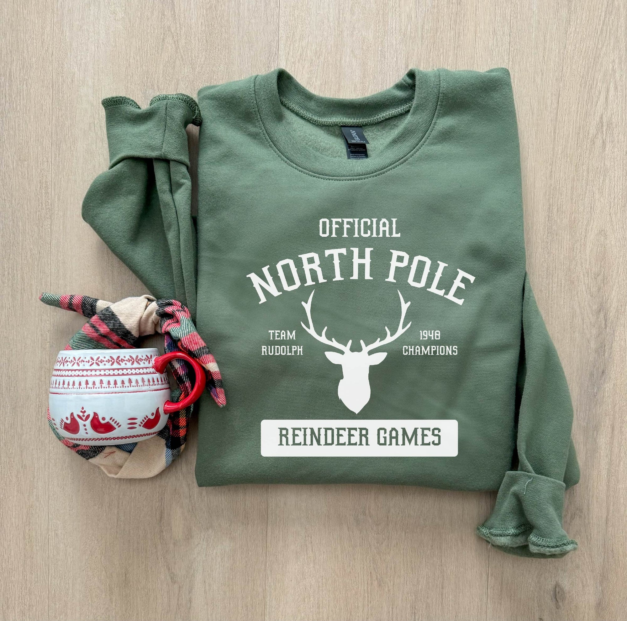 North pole softstyle sweatshirt Holiday sweatshirt Gildan 18000 sweatshirt 