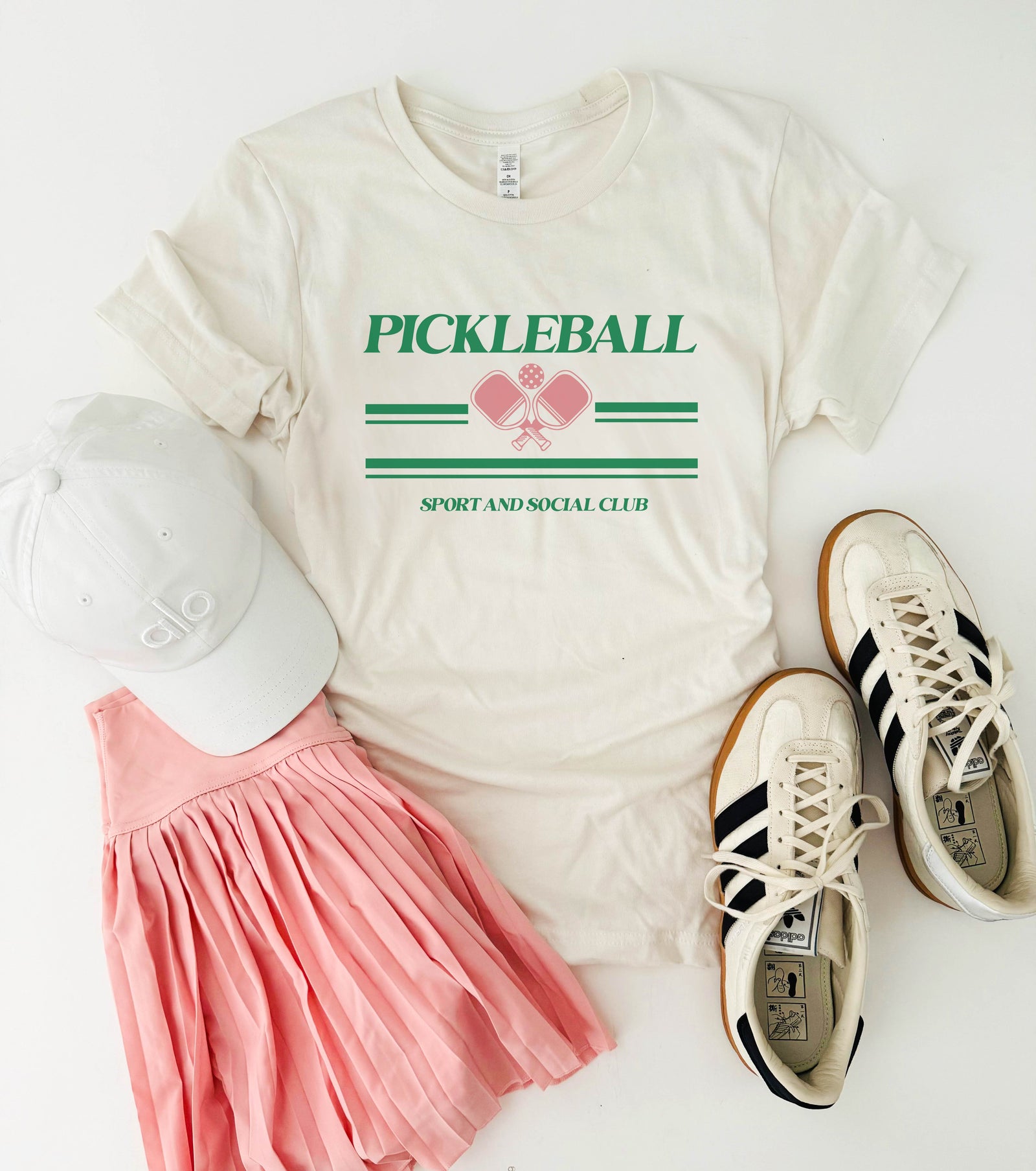 Pickleball Sport and Social Club tee Short sleeve patriotic tee Lane Seven natural 