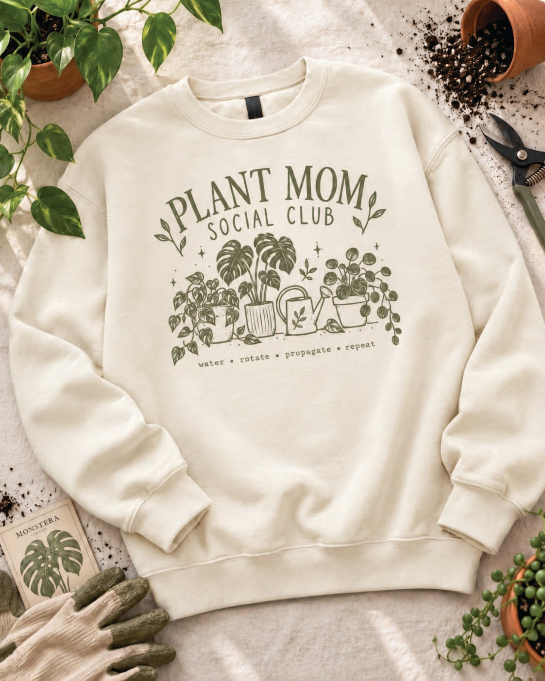 Plant Mom Social Club Sweatshirt hobbies Lane Seven 