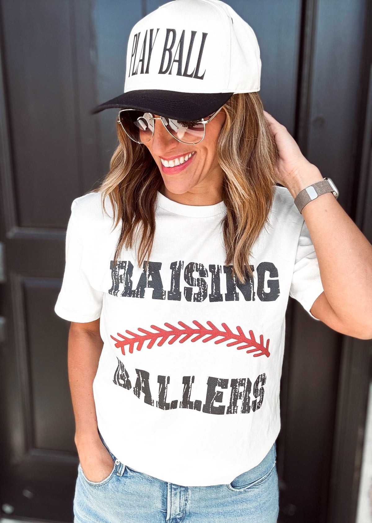 Raising ballers baseball tee baseball Lane seven heavyweight tee 