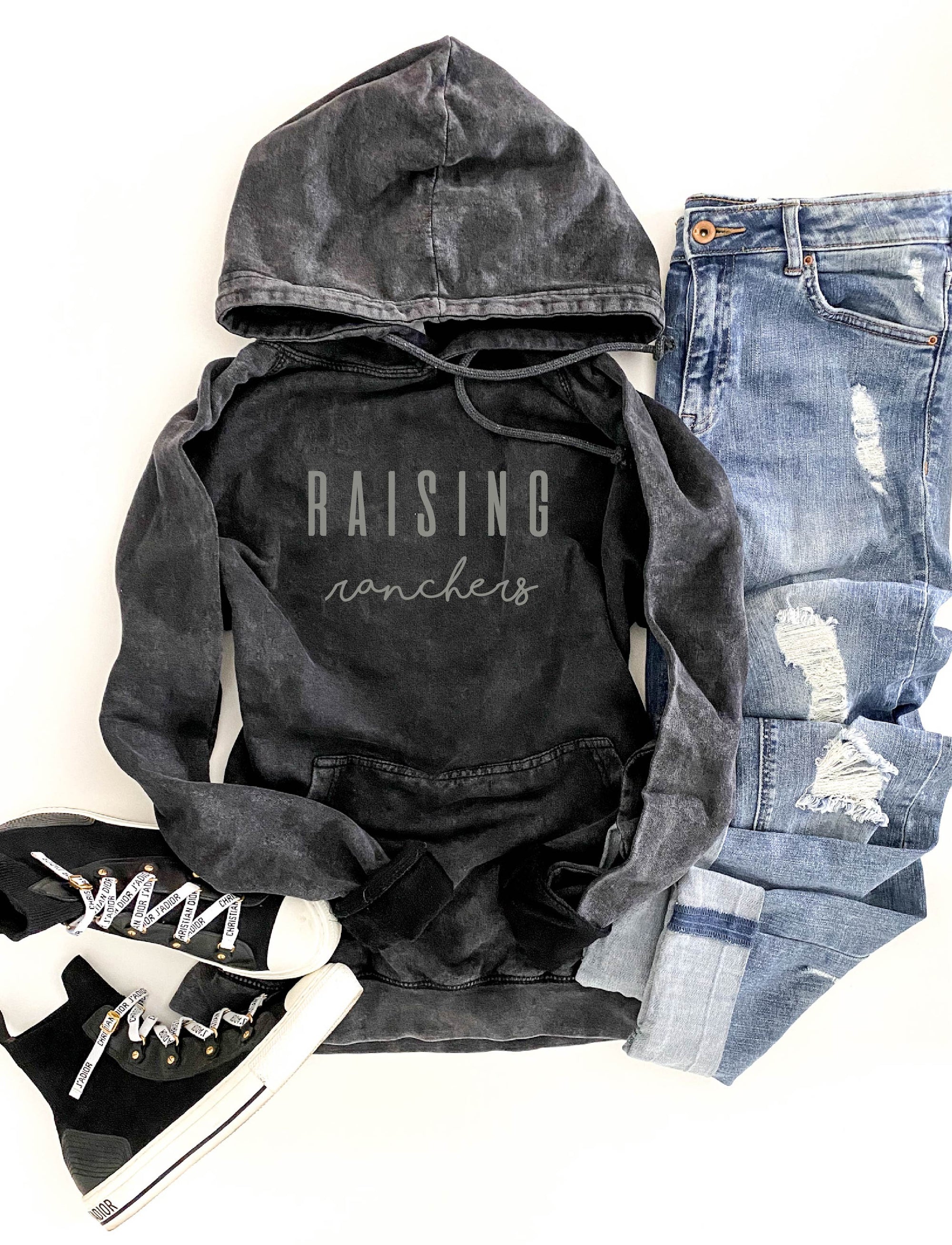 Raising ranchers vintage wash hoodie Sports hoodie Lane Seven vintage hoodie 