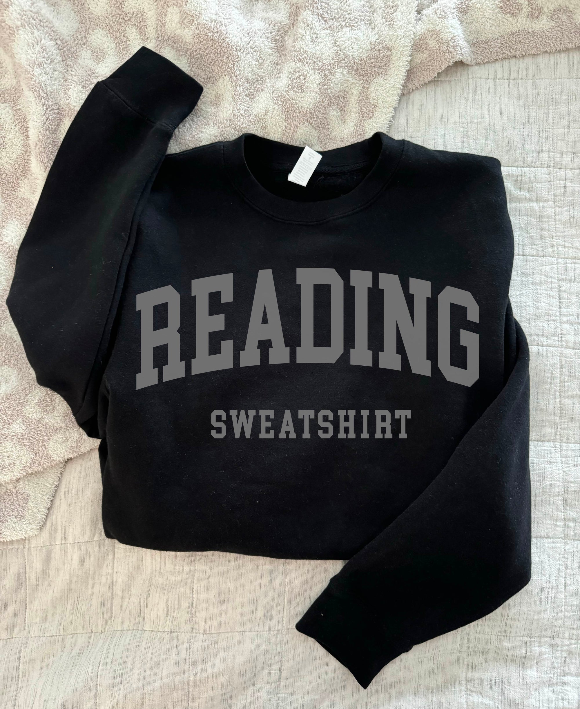 Reading sweatshirt fleece sweatshirt Book club Lane seven premium fleece crew chestnut 