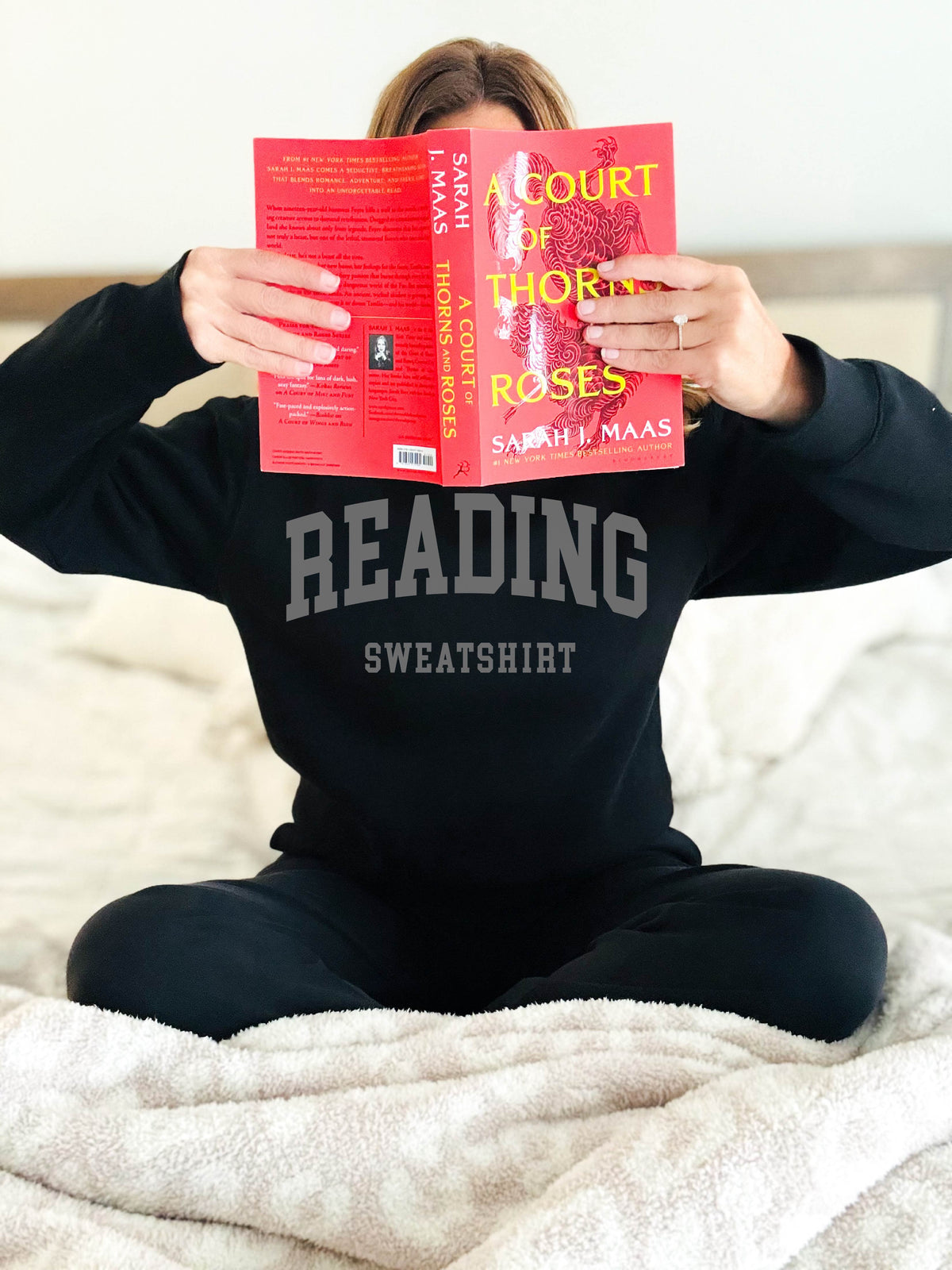 Reading sweatshirt fleece sweatshirt Book club Lane seven premium fleece crew chestnut 