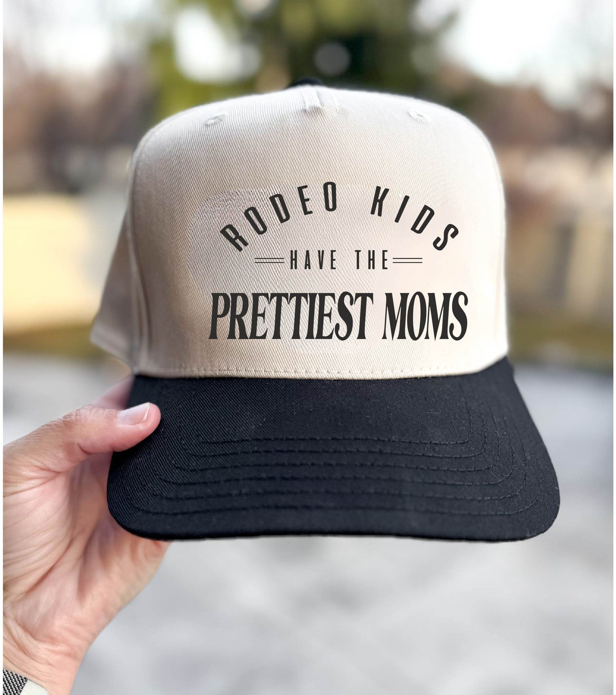 Rodeo kids have the prettiest moms two toned ball cap sports Otto 5 panel ball cap 