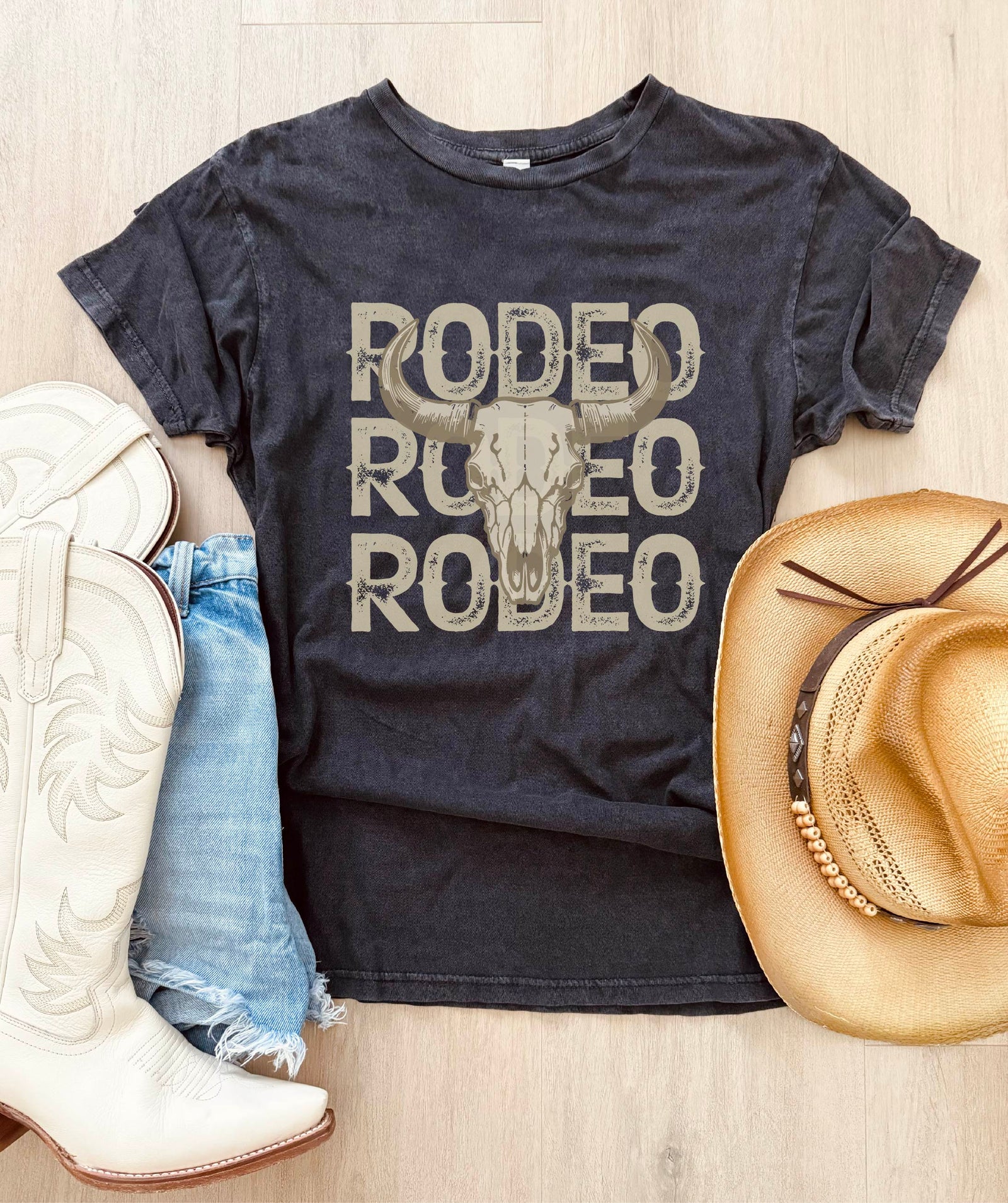 Rodeo skull vintage wash tee summer Lane seven 