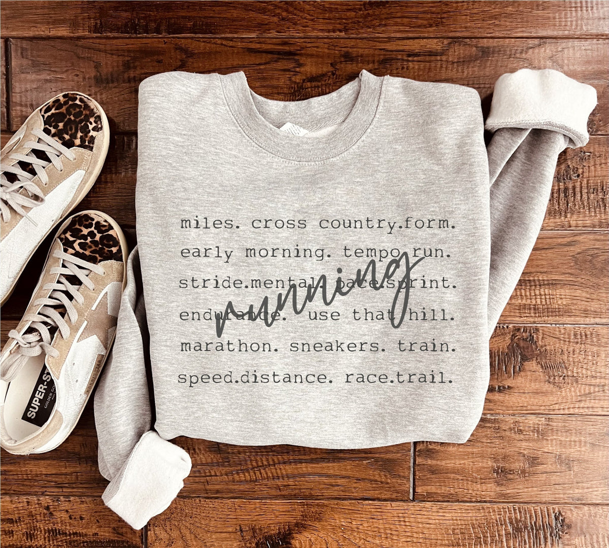 Running words sweatshirt Sports collection, running, track Gildan 18000 sweatshirt 