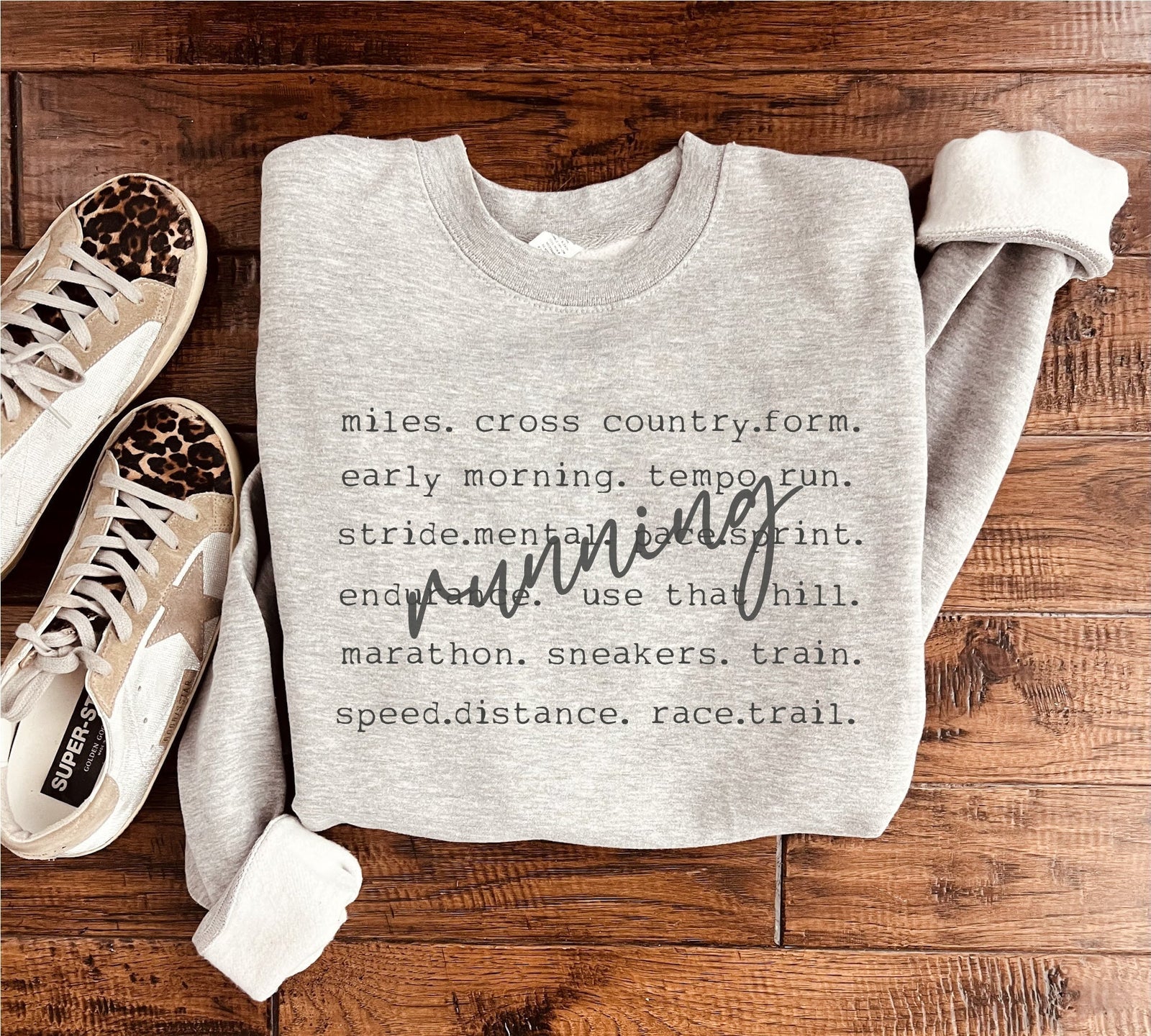 Running words sweatshirt Sports collection, running, track Gildan 18000 sweatshirt 