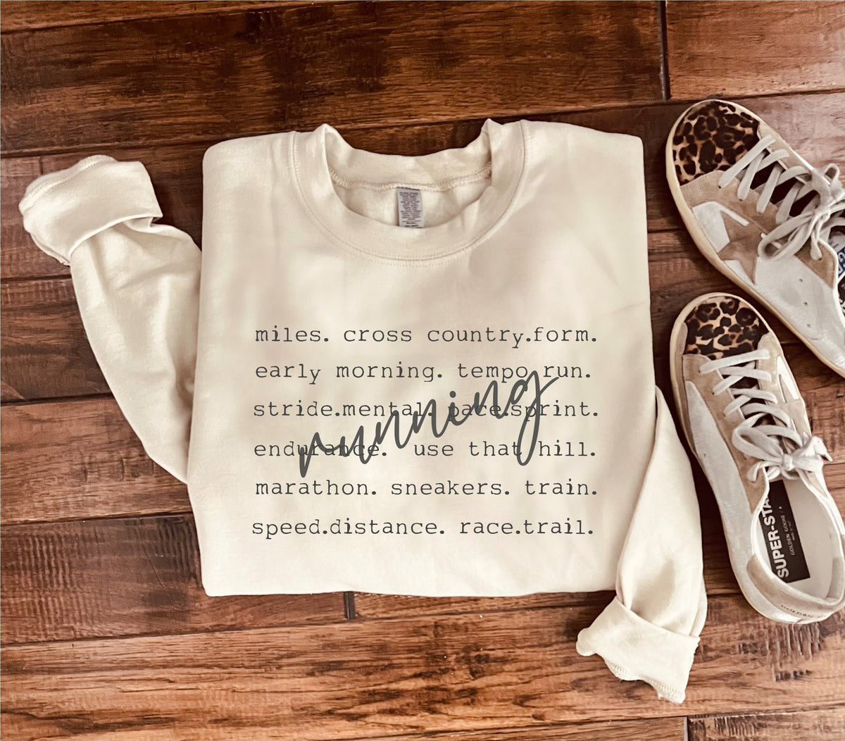 Running words sweatshirt Sports collection, running, track Gildan 18000 sweatshirt 