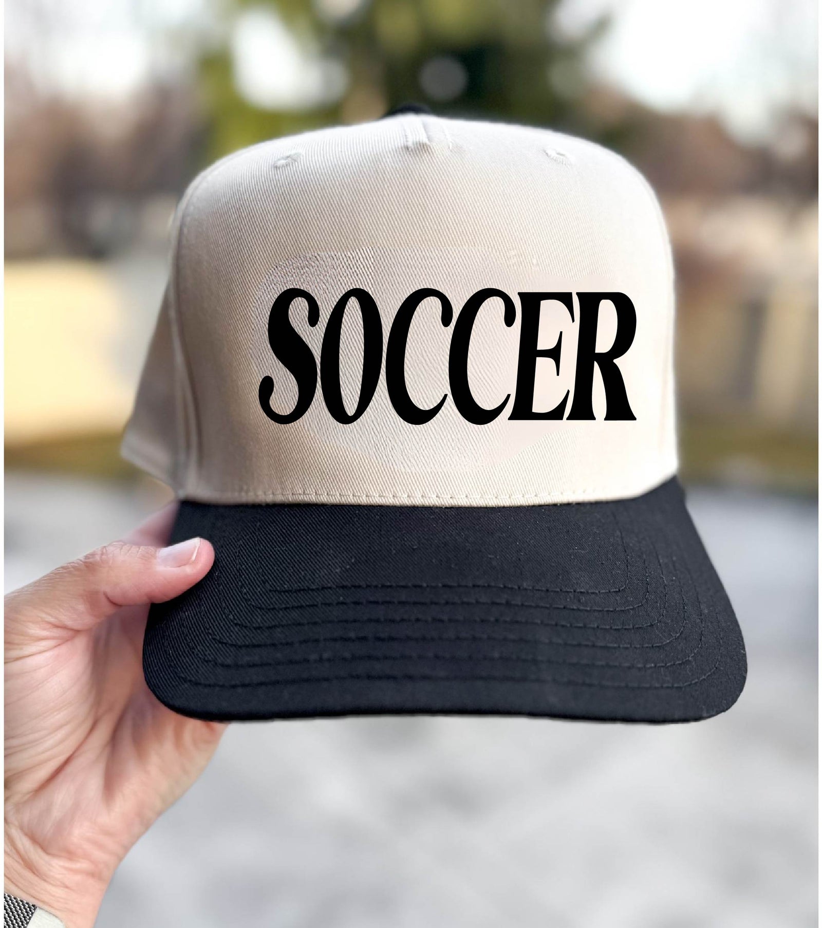 Soccer two toned ball cap soccer Otto 5 panel ball cap 