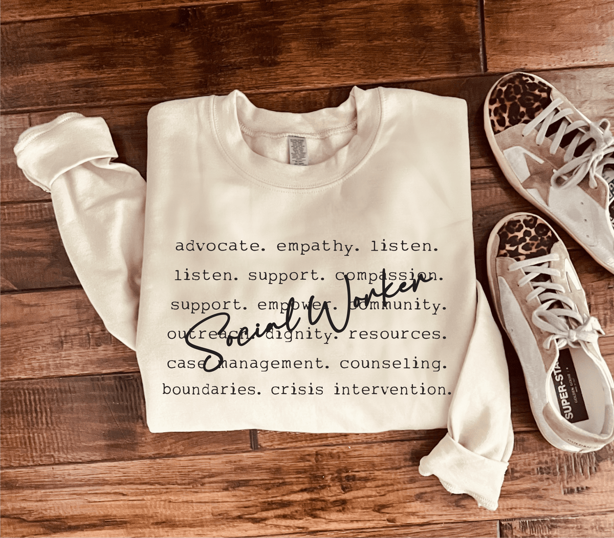 Social Worker Words Sweatshirt words Lane Seven 