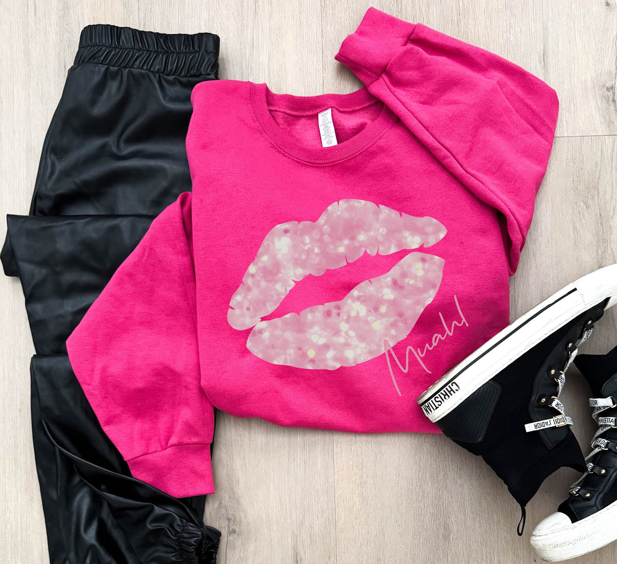 Sparkle kiss basic sweatshirt Valentines Gildan 18000 sweatshirt 