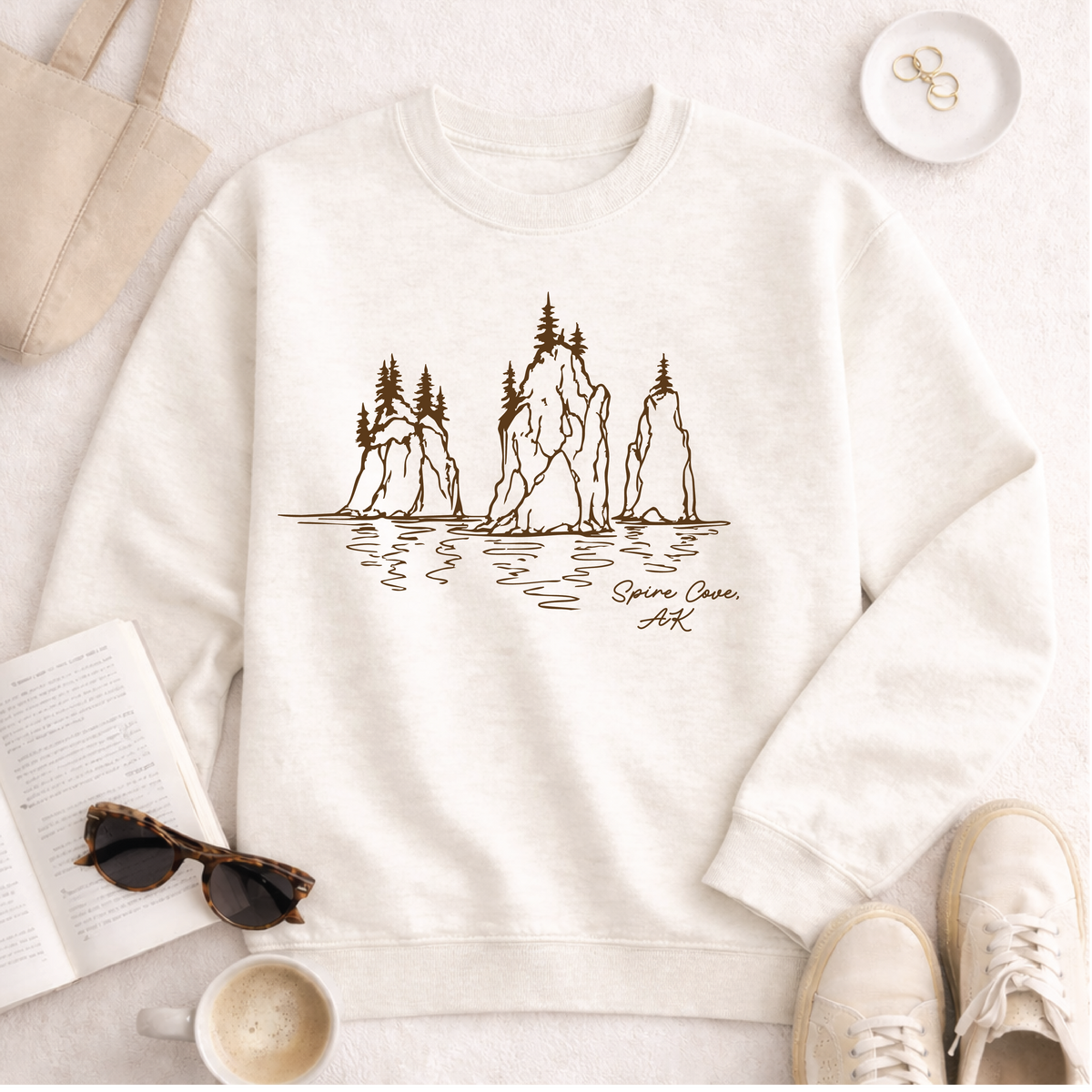 Spire Cove Sweatshirt Graphic Design Sweatshirt Lane Seven XS 