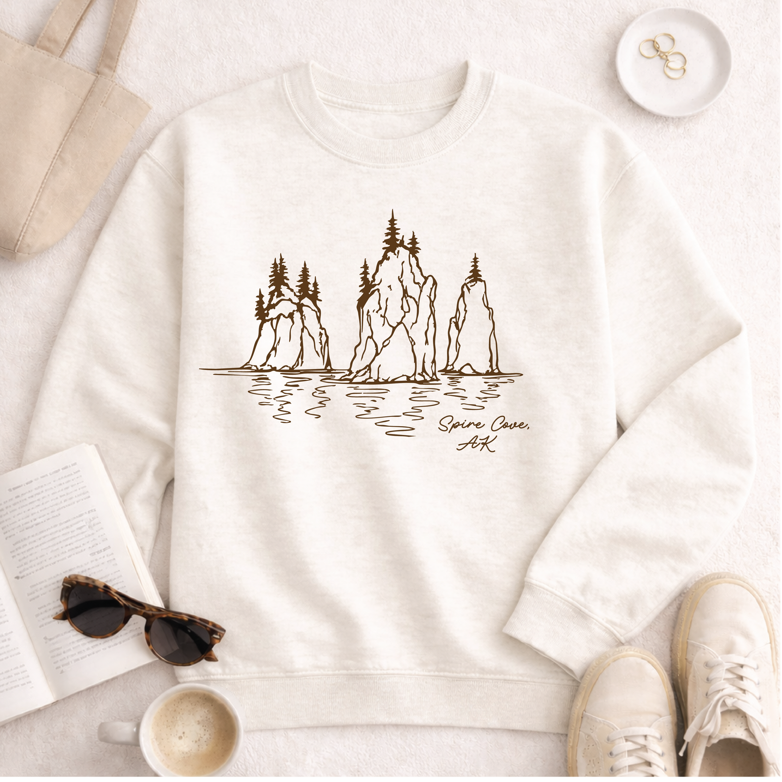 Spire Cove Sweatshirt Graphic Design Sweatshirt Lane Seven XS 